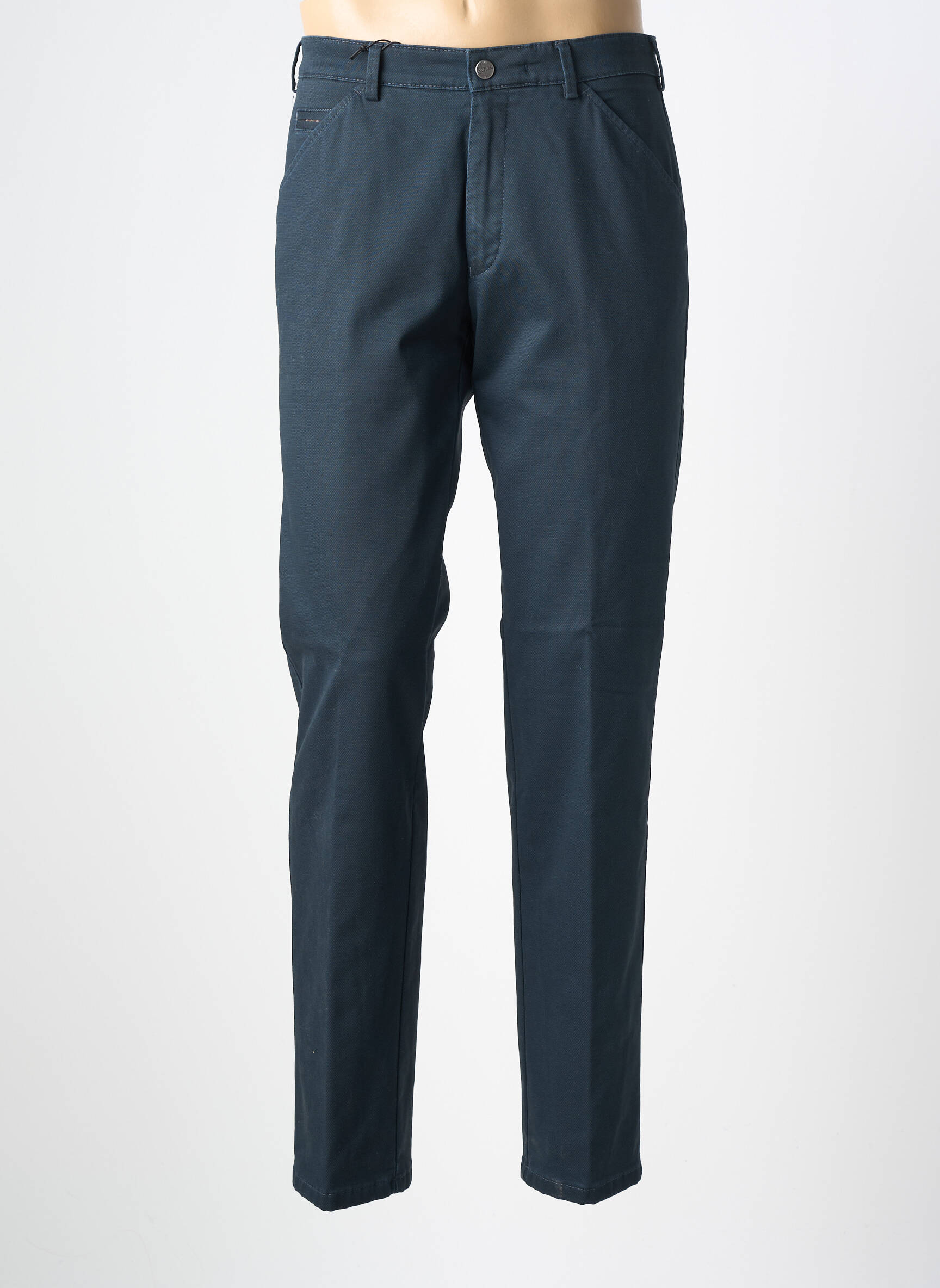 Pantalon chino tissage popeline taille normale bleu MEYER homme