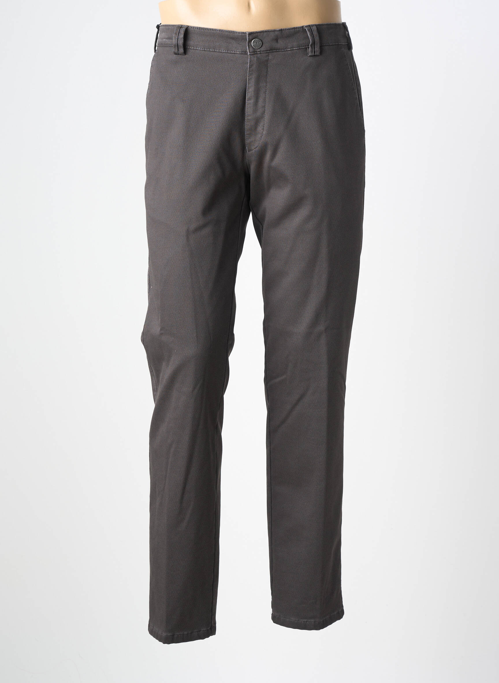 Pantalon chino tissage popeline taille normale gris MEYER homme