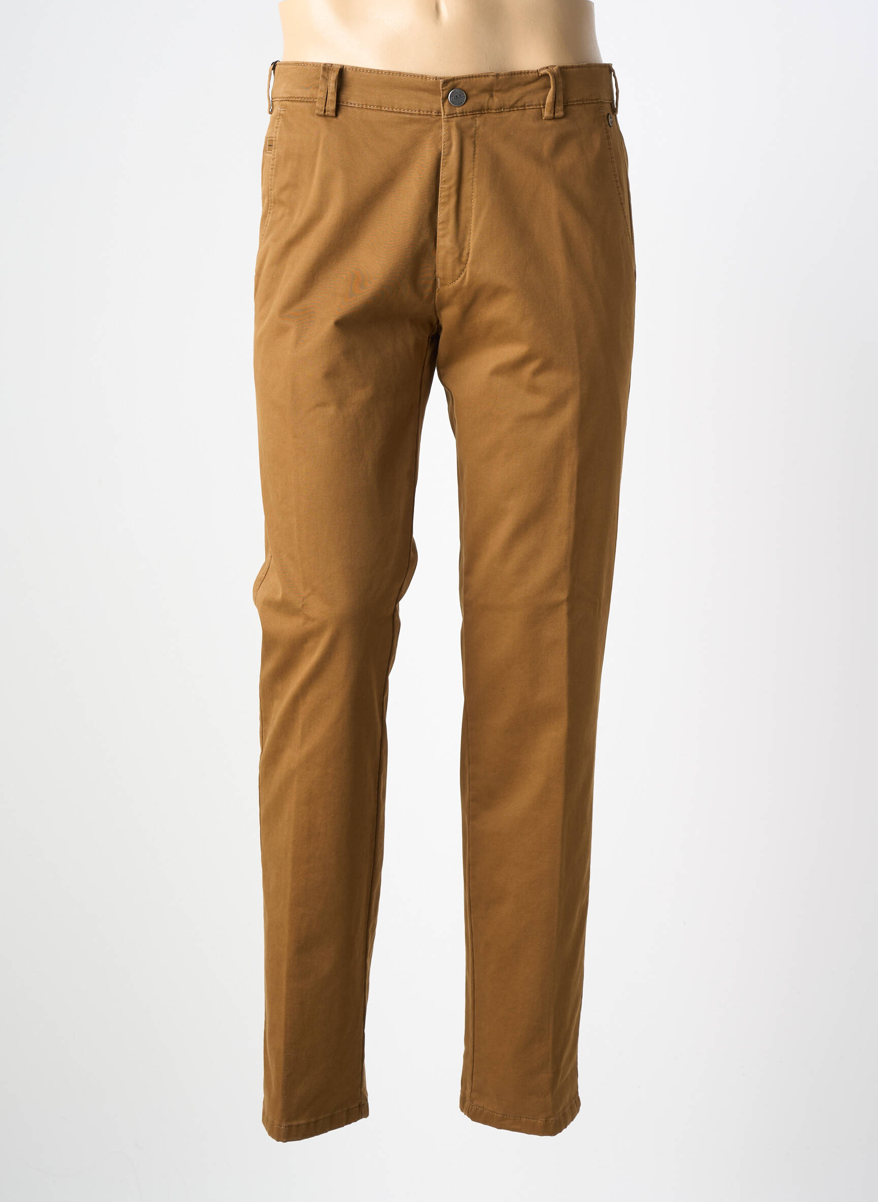 Pantalon chino tissage popeline taille normale marron MEYER homme