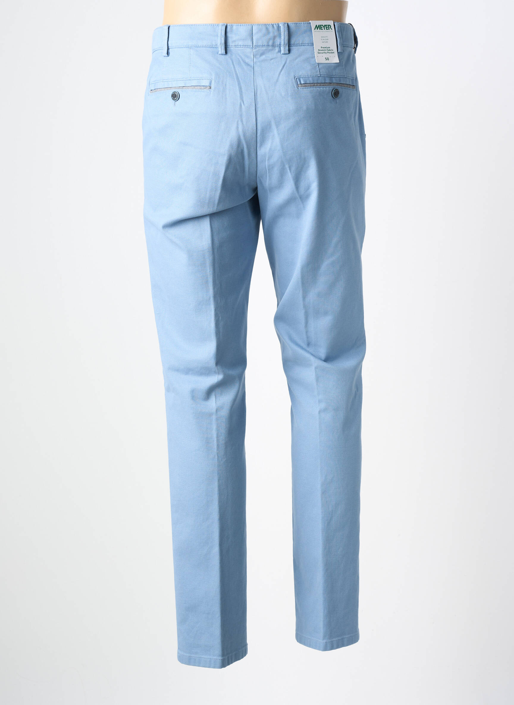 Pantalon chino poches taille normale bleu MEYER homme