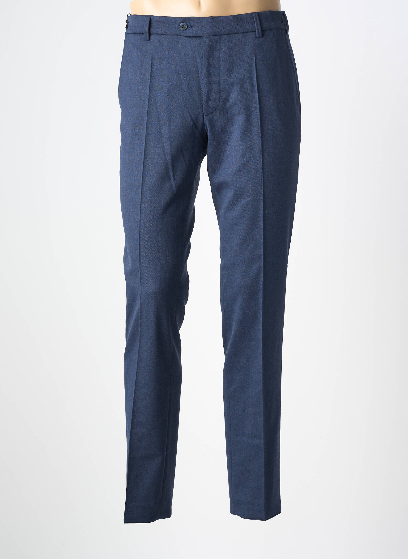 Pantalon chino tissage chiné taille normale bleu MEYER homme
