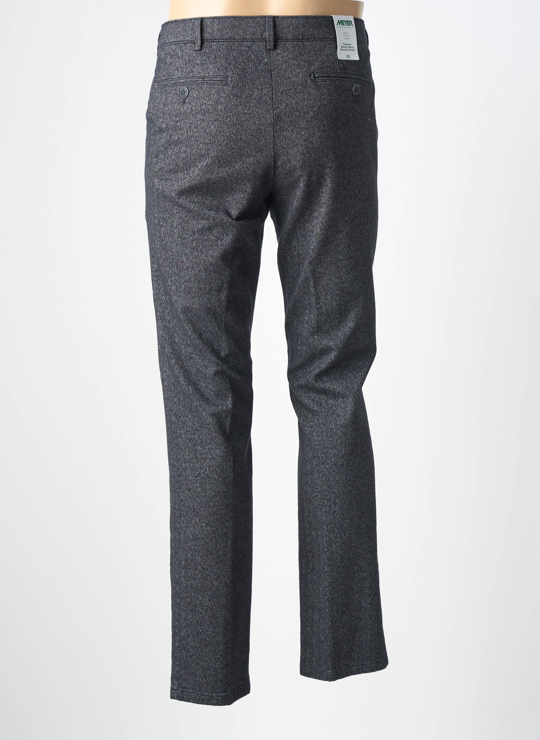 Pantalon chino tissage chiné taille normale gris MEYER homme