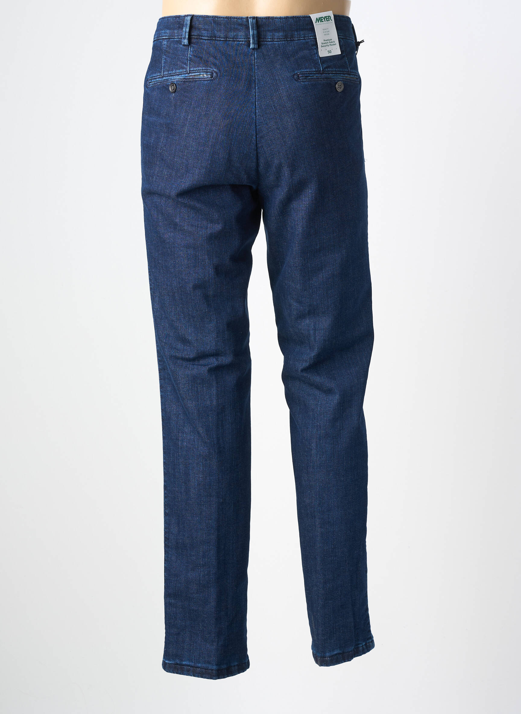 Jeans coupe slim tissage brut taille normale bleu MEYER homme