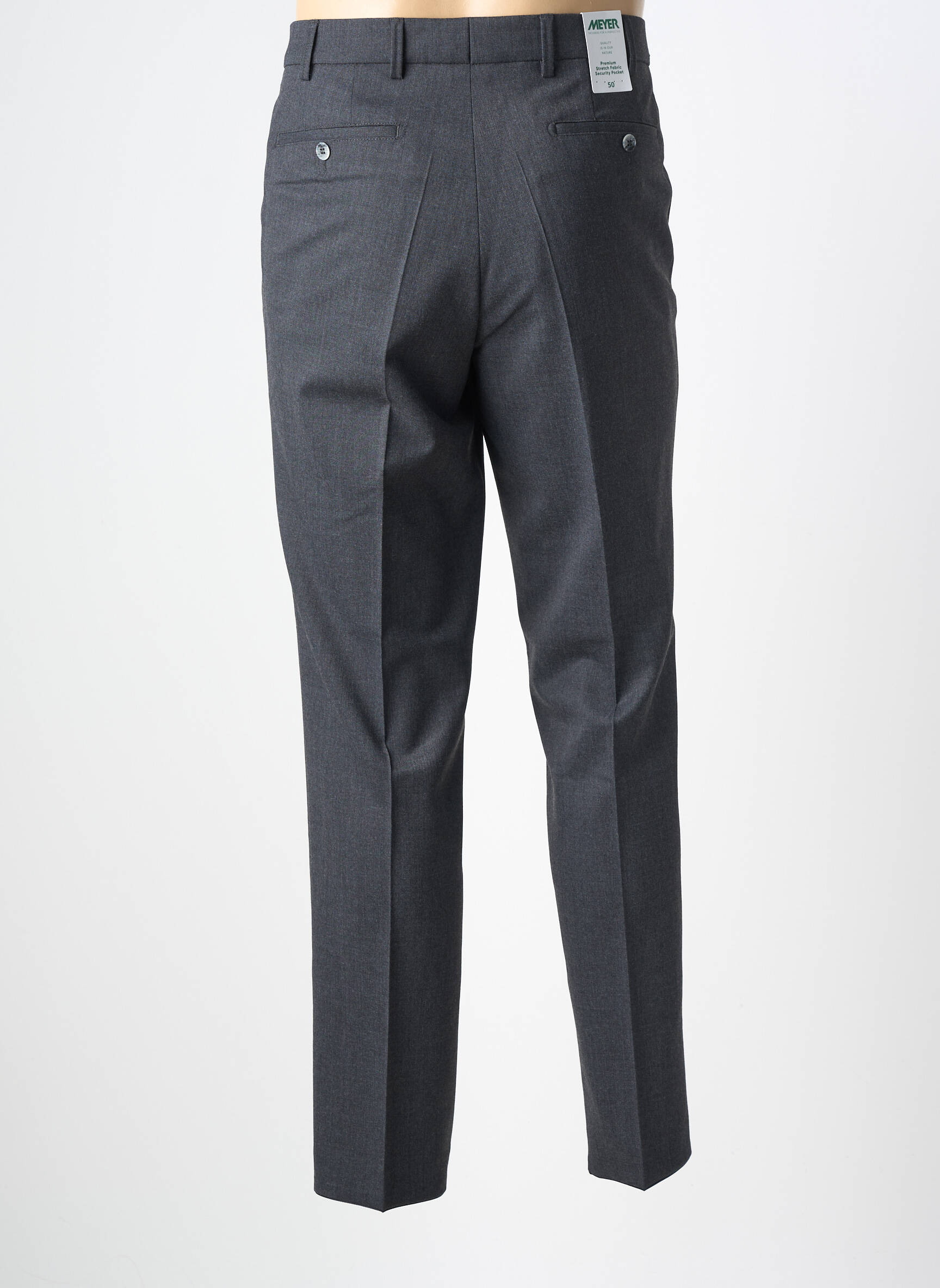 Pantalon chino tissage chiné taille normale gris MEYER homme