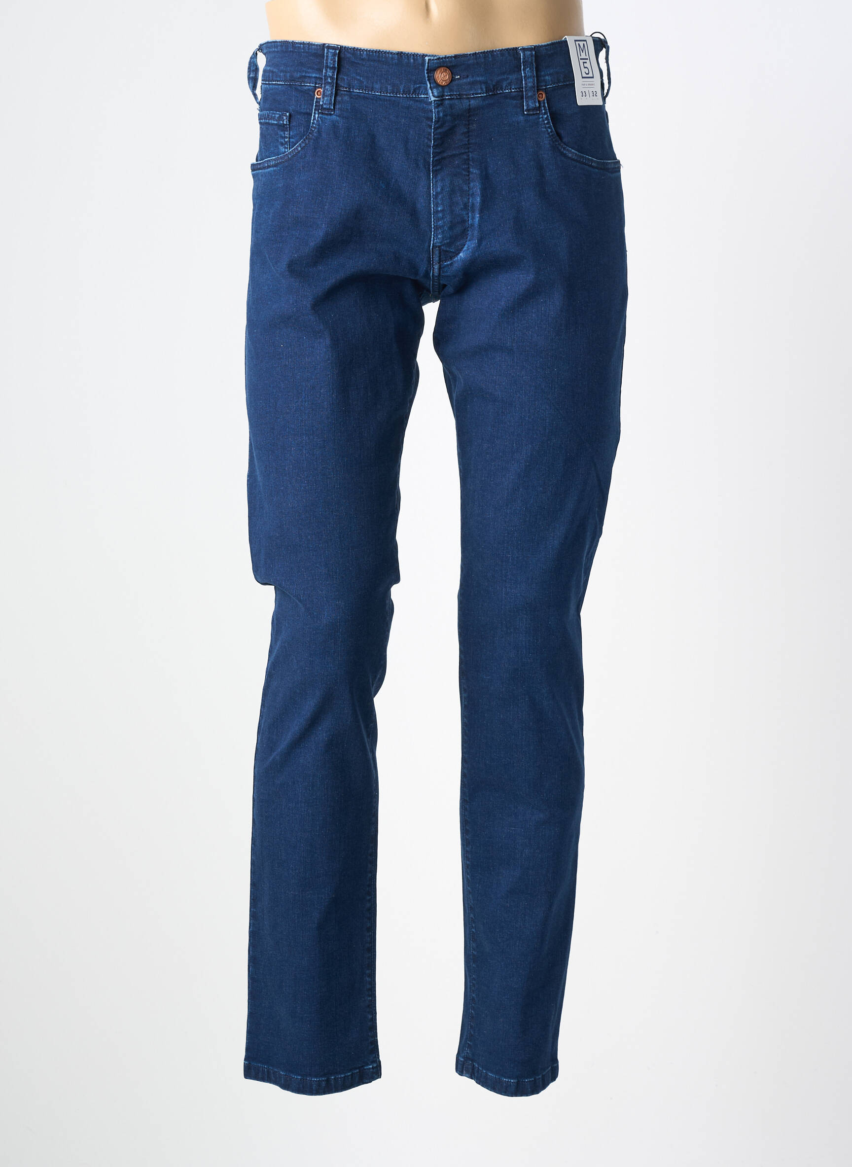 Jeans coupe slim tissage brut taille normale bleu MEYER homme