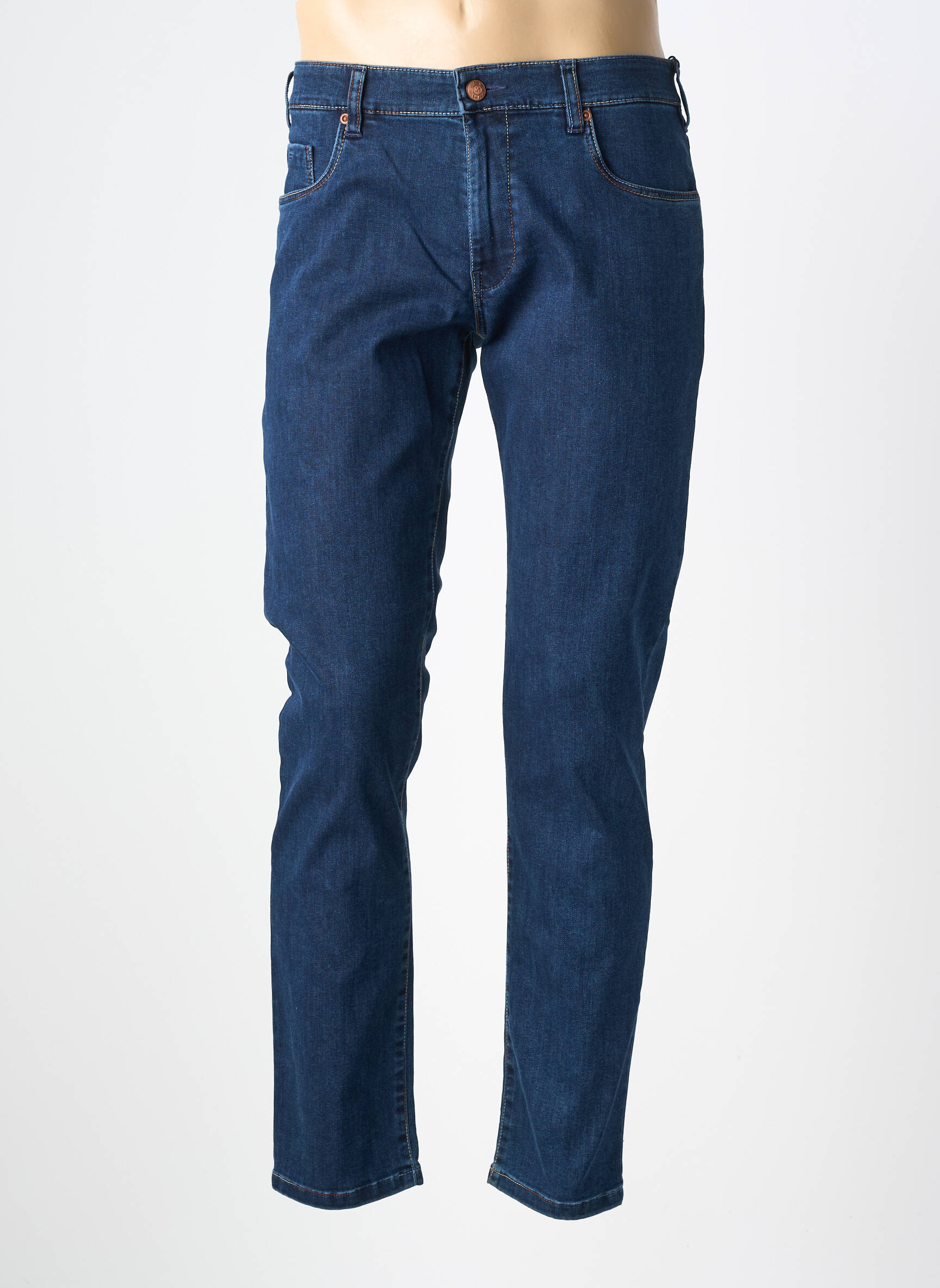 Jeans coupe slim tissage brut taille normale bleu MEYER homme