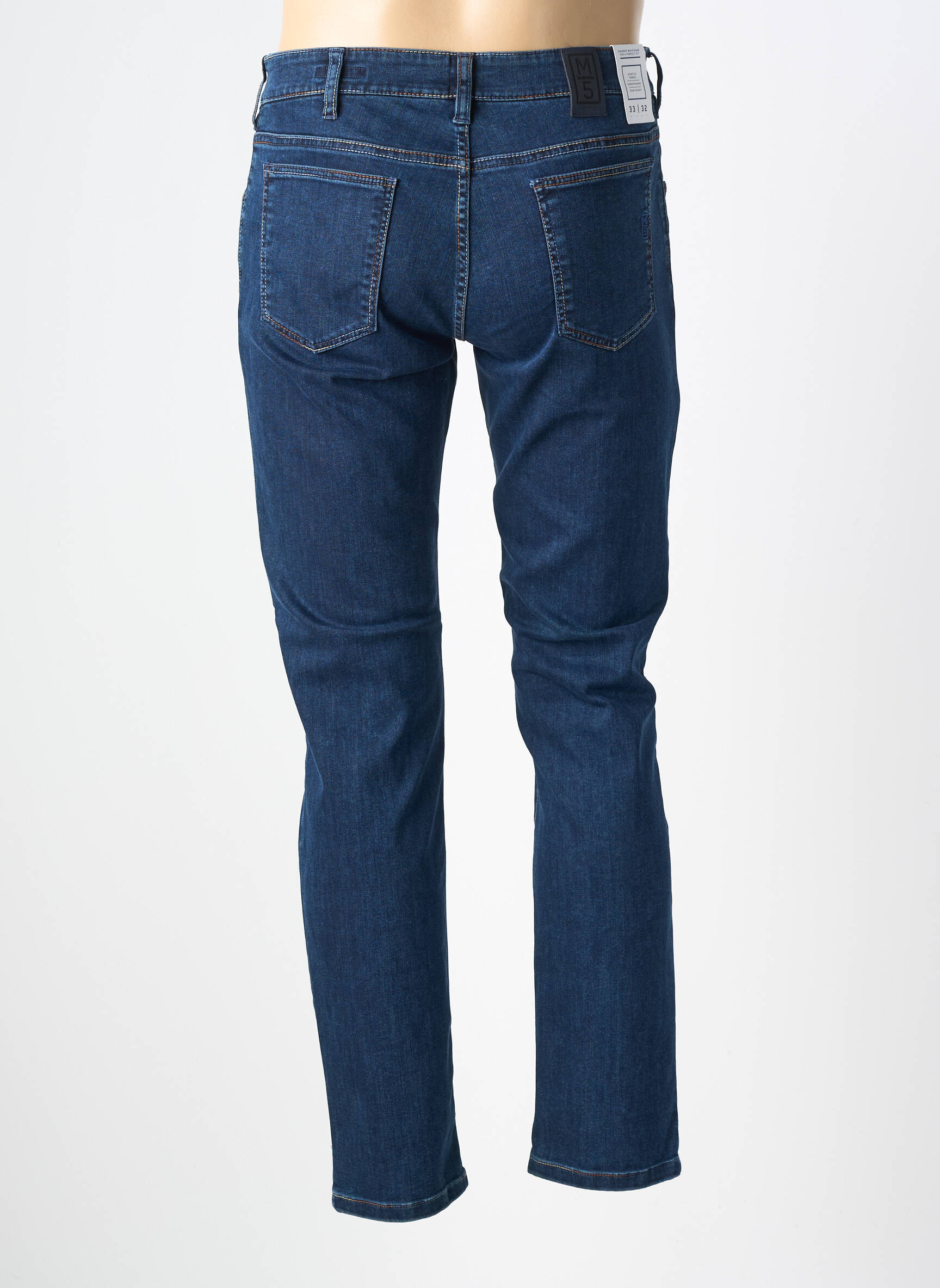 Jeans coupe slim tissage brut taille normale bleu MEYER homme