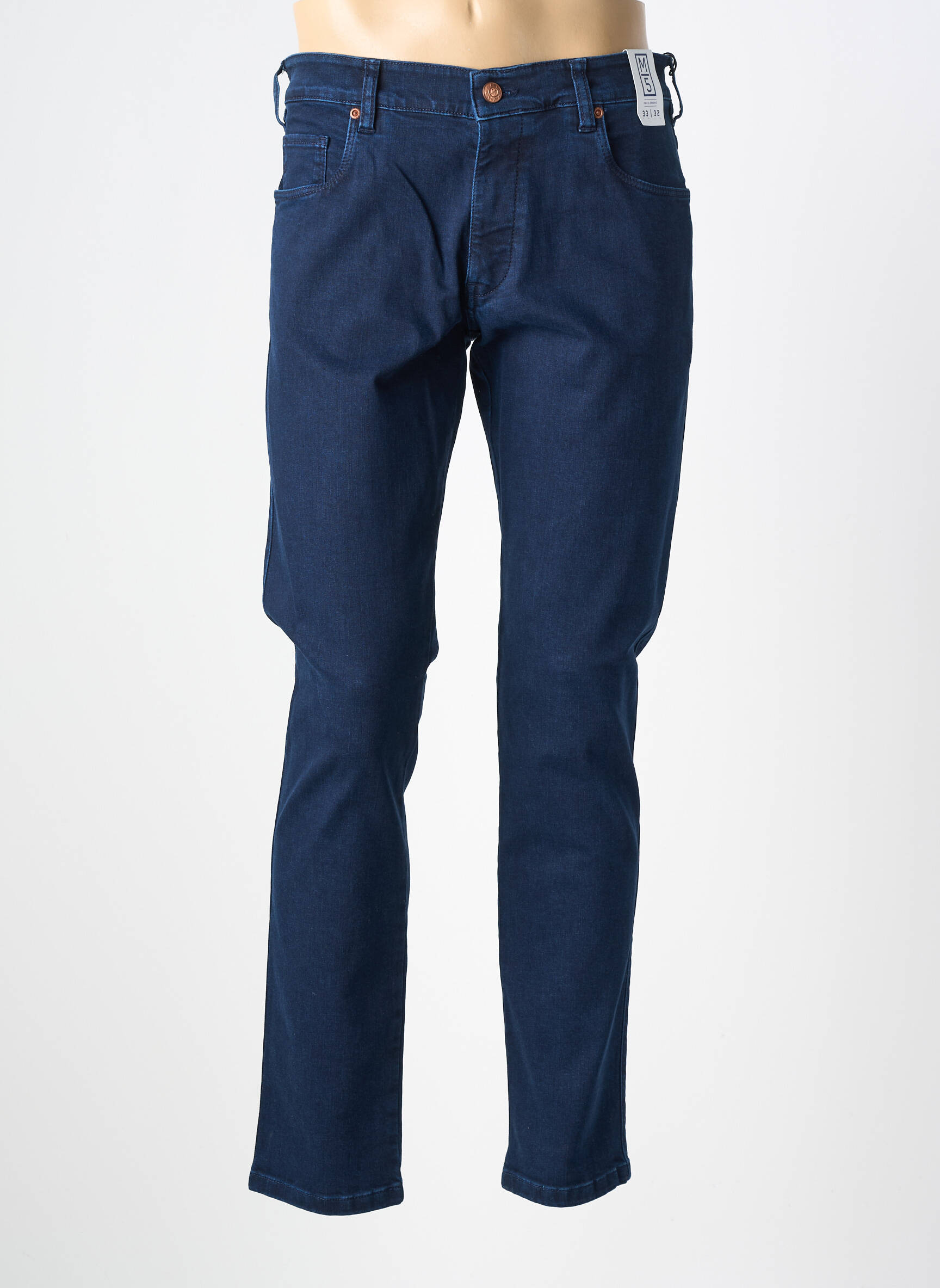 Jeans coupe slim tissage brut taille normale bleu MEYER homme
