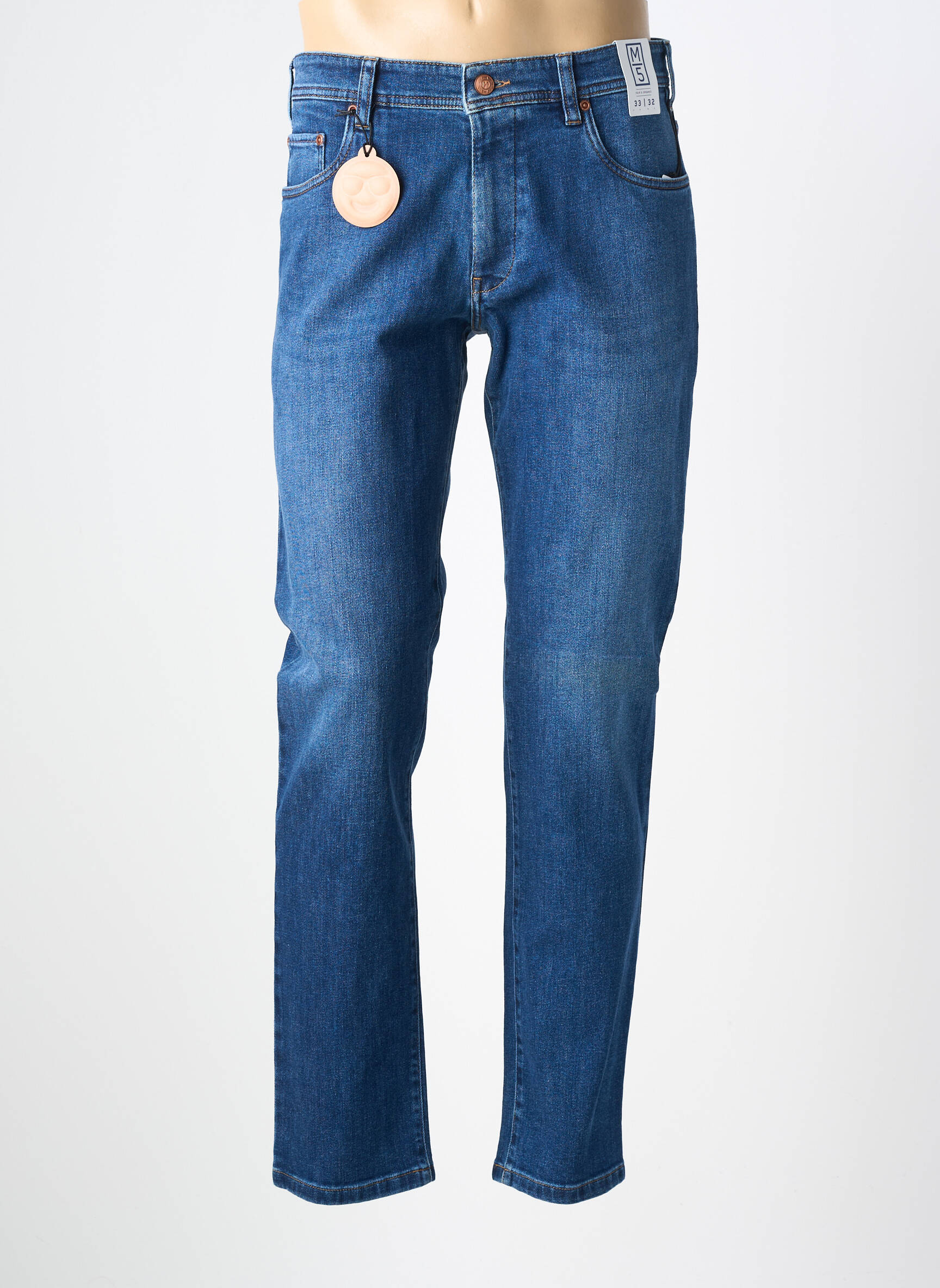Jeans coupe slim tissage brut taille normale bleu MEYER homme