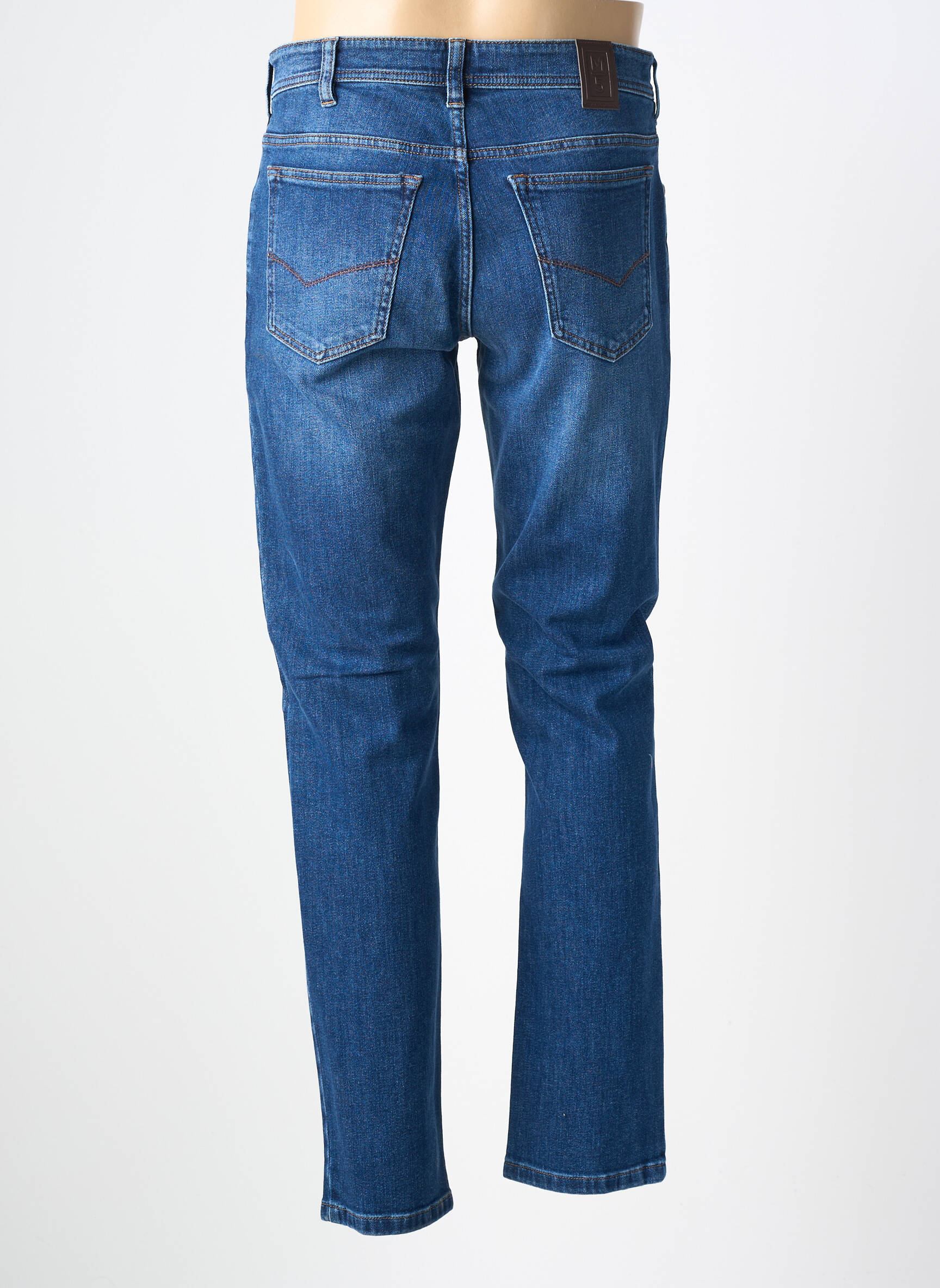 Jeans coupe slim tissage brut taille normale bleu MEYER homme