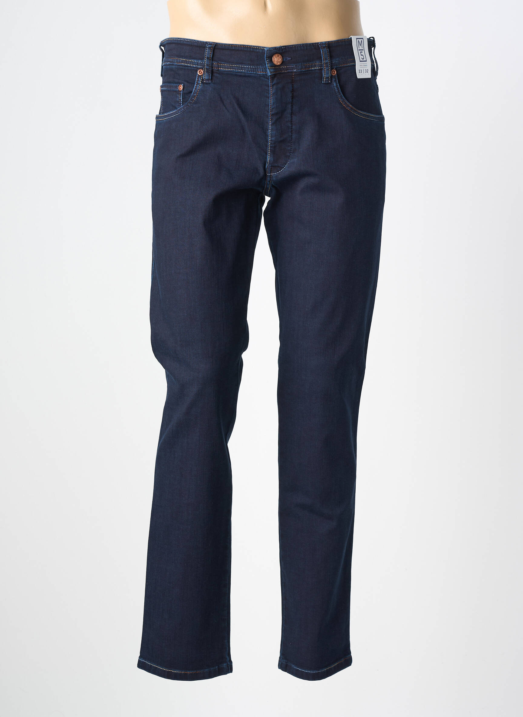 Jeans coupe slim tissage brut taille normale bleu MEYER homme