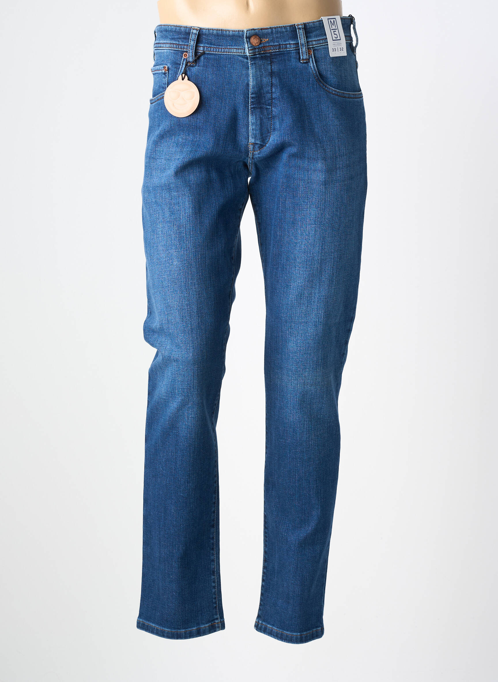 Jeans coupe slim tissage brut taille normale bleu MEYER homme