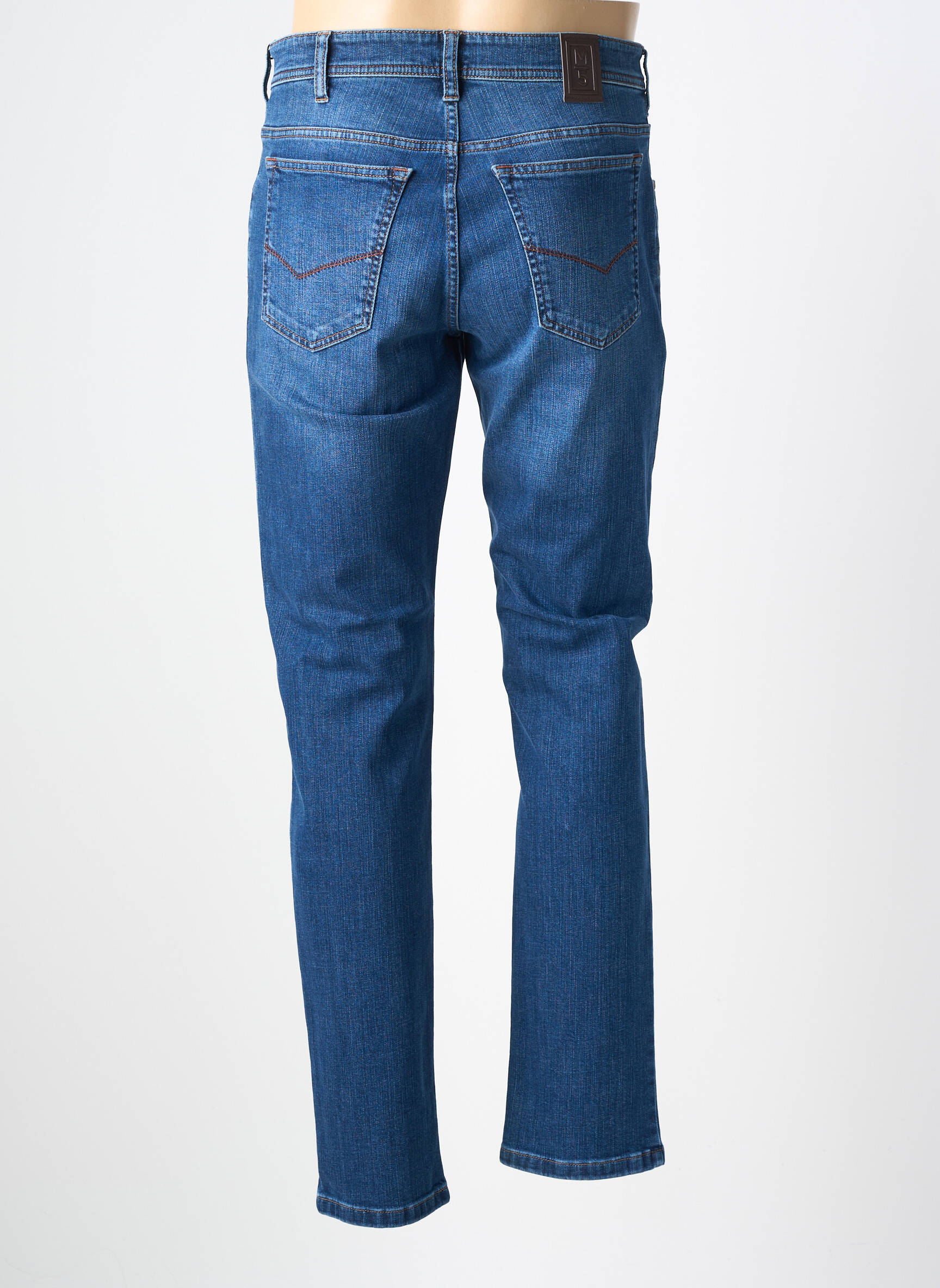 Jeans coupe slim tissage brut taille normale bleu MEYER homme