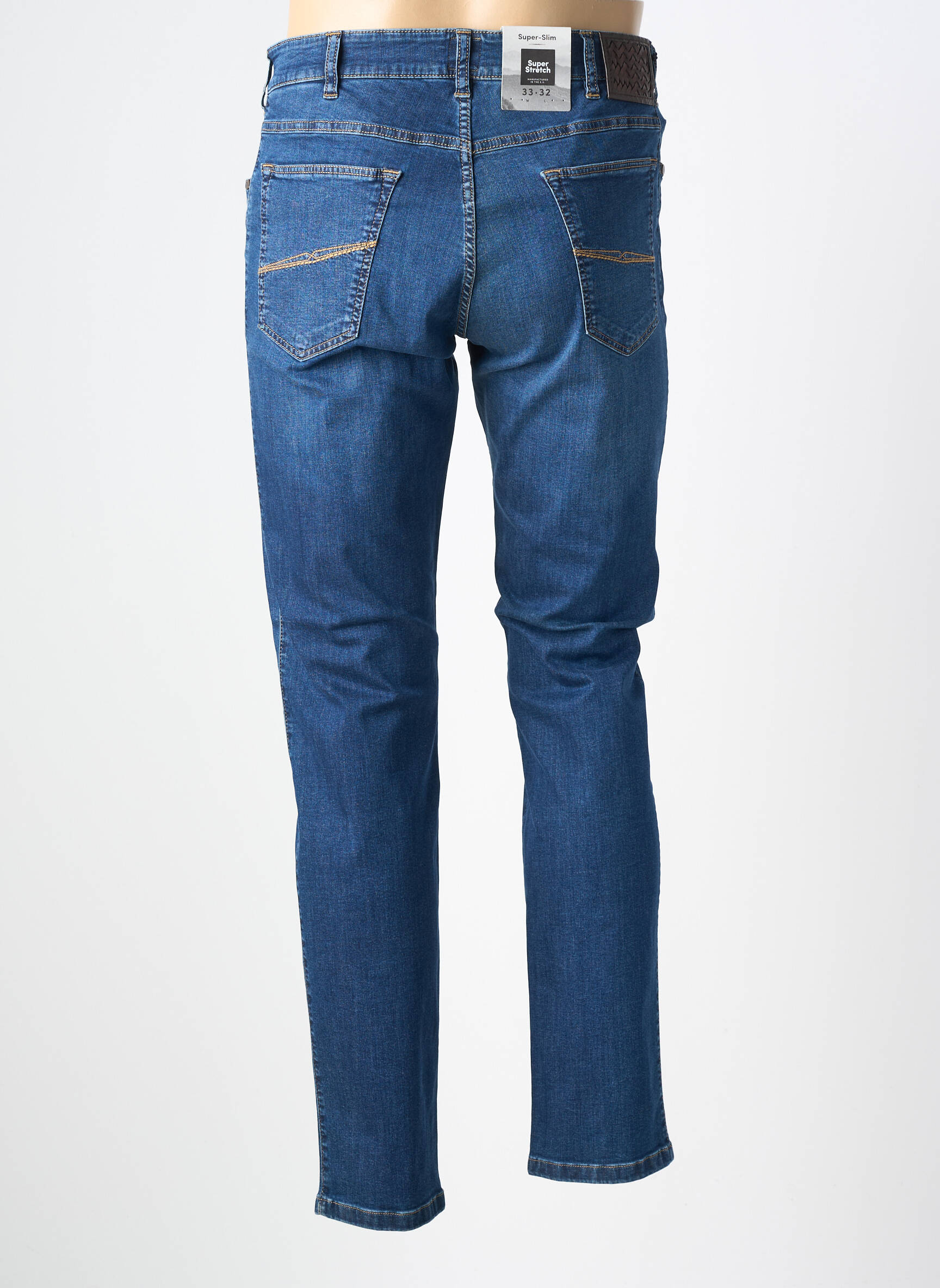 Jeans coupe slim tissage brut taille normale bleu MMX homme
