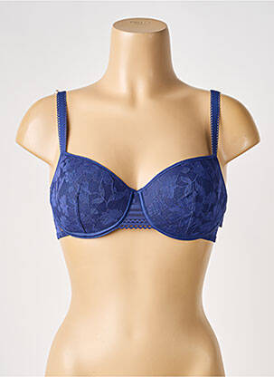Soutien-gorge effet matière satinée haut soutien-gorge moulé bleu PASSIONATA femme