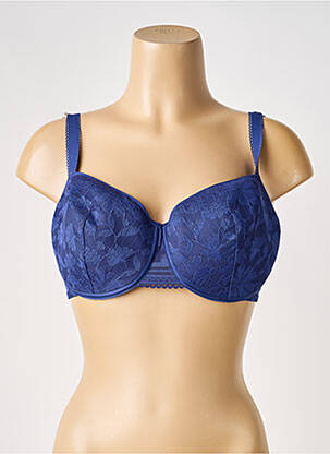 Soutien-gorge effet matière satinée haut soutien-gorge moulé bleu PASSIONATA femme