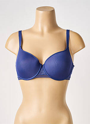 Soutien-gorge effet matière satinée haut soutien-gorge moulé bleu PASSIONATA femme
