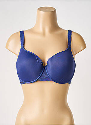 Soutien-gorge effet matière satinée haut soutien-gorge moulé bleu PASSIONATA femme