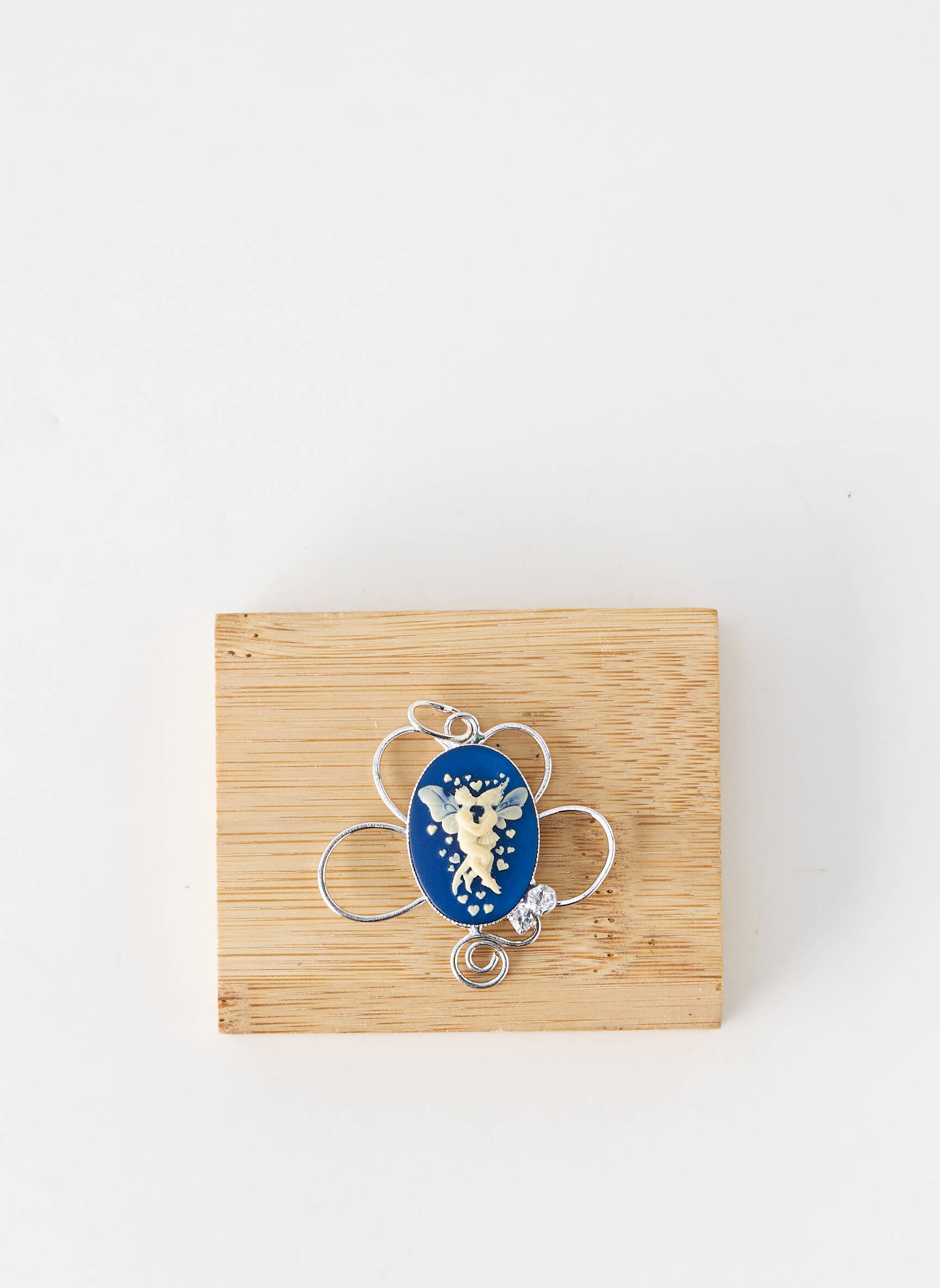 Pendentif matériaux métal bleu MALU femme