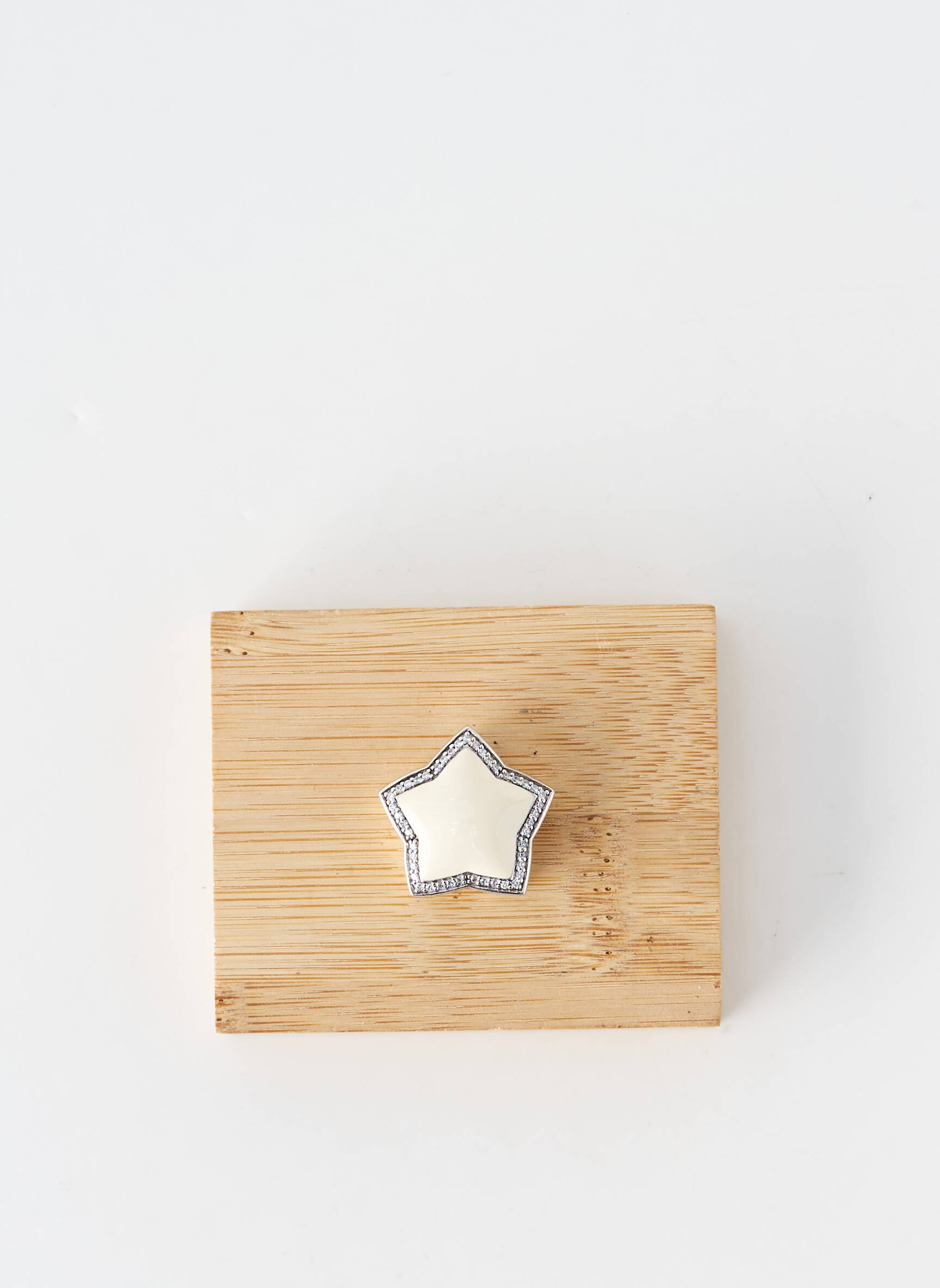 Pendentif matériaux argent beige UNA STORIA femme