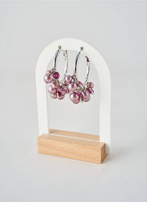 Boucles d’oreilles ornement perles violet CRÉOLES D'ALEXANDRINE femme