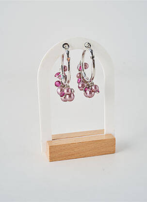 Boucles d’oreilles ornement perles violet CRÉOLES D'ALEXANDRINE femme