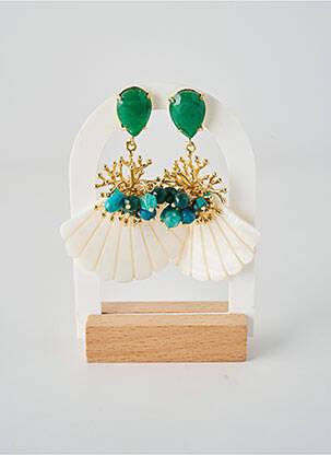 Boucles d’oreilles vert CRÉOLES D'ALEXANDRINE femme