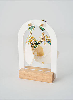 Boucles d’oreilles vert CRÉOLES D'ALEXANDRINE femme