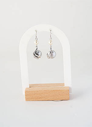 Boucles d’oreilles ornement perles argent ALLAN'S femme