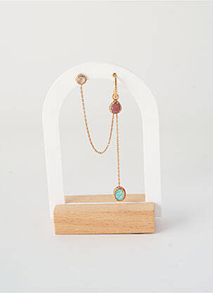 Boucle d'oreille mono matériaux plaqué or or ANA & CHA femme