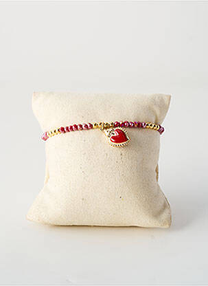 Bracelet matériaux argent rouge ALLAN'S femme