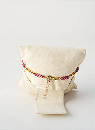 Bracelet matériaux argent rouge ALLAN'S femme