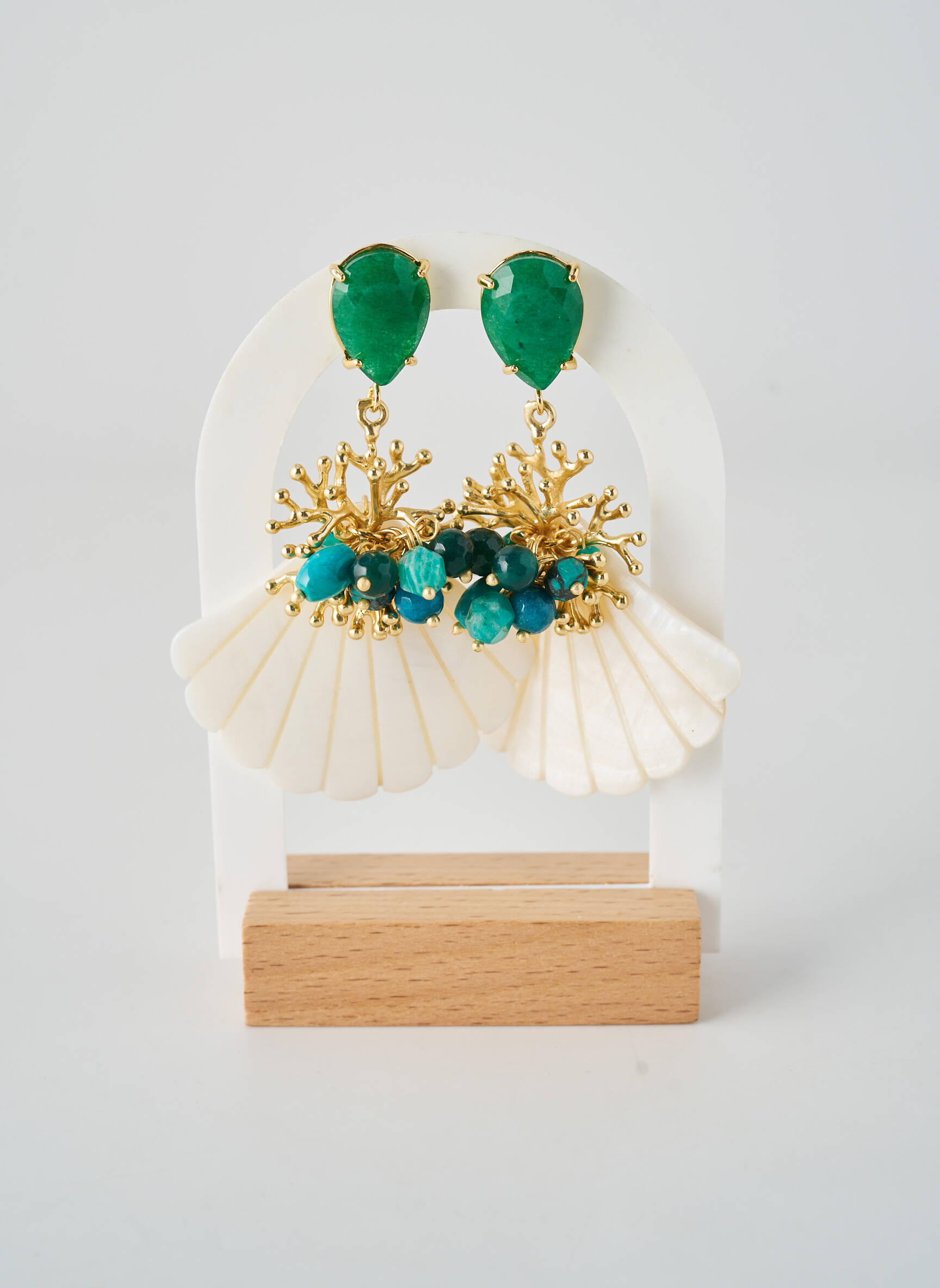 Boucles d’oreilles vert CRÉOLES D'ALEXANDRINE femme