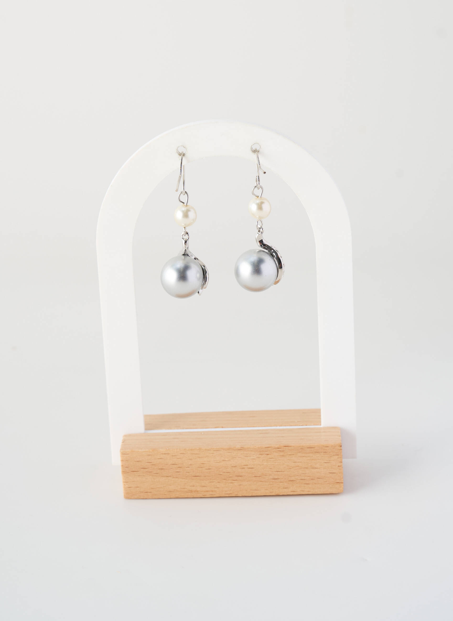 Boucles d’oreilles ornement perles argent ALLAN'S femme