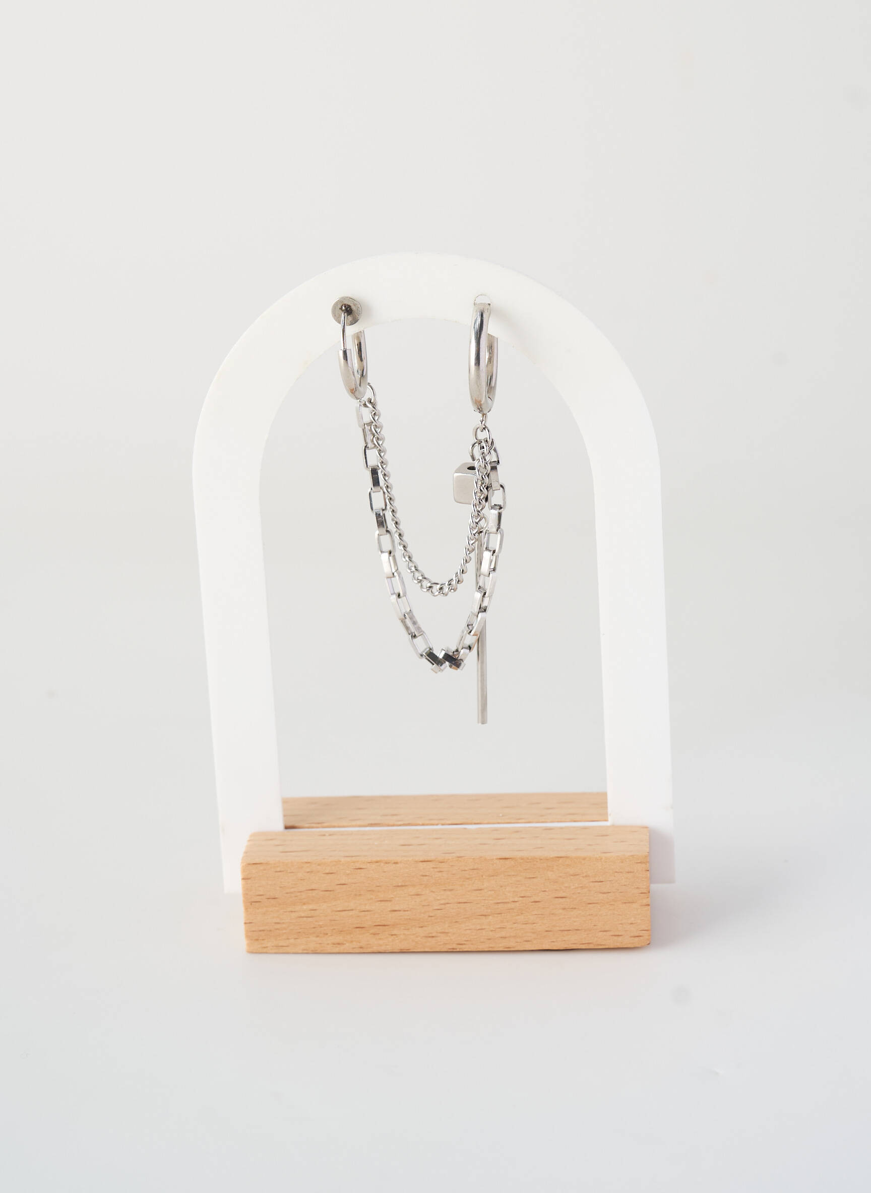 Boucle d'oreille mono argent ALLAN'S homme