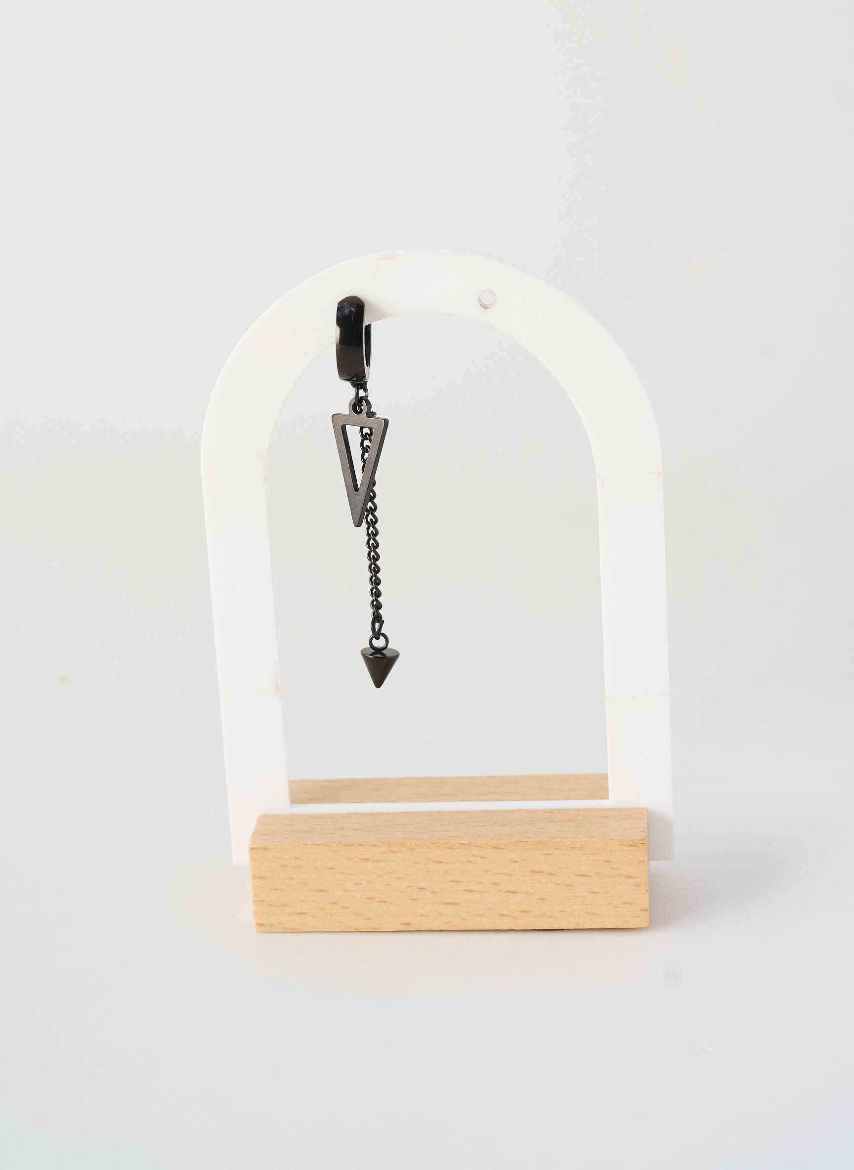 Boucle d'oreille mono noir ALLAN'S homme