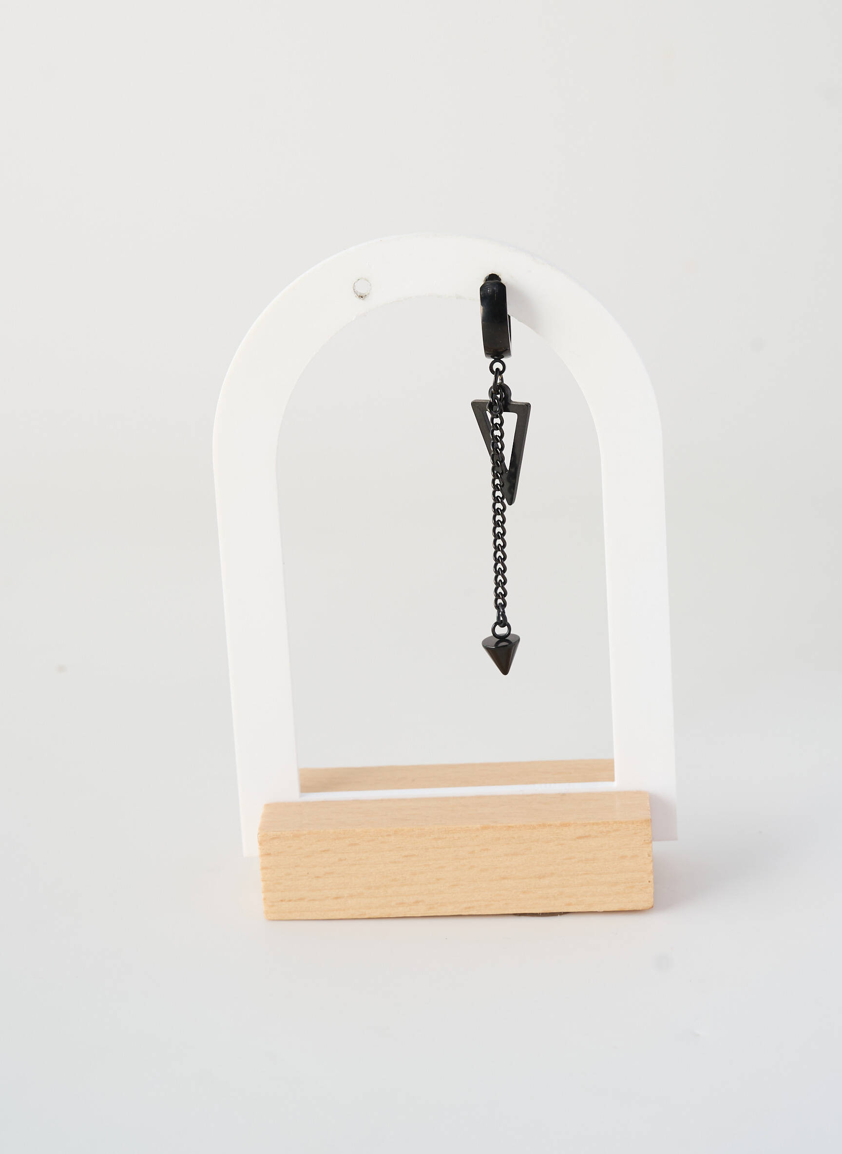 Boucle d'oreille mono noir ALLAN'S homme
