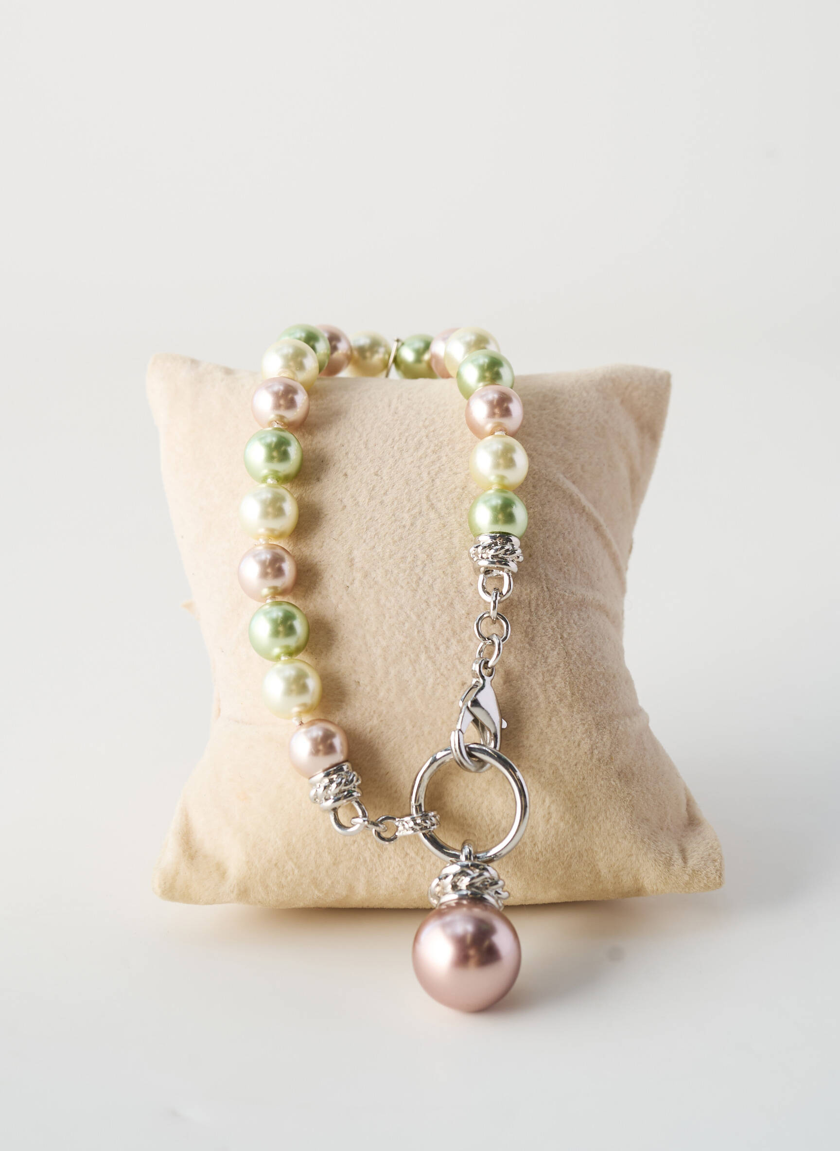 Bracelet fermeture fermoir mousqueton vert ALLAN'S femme