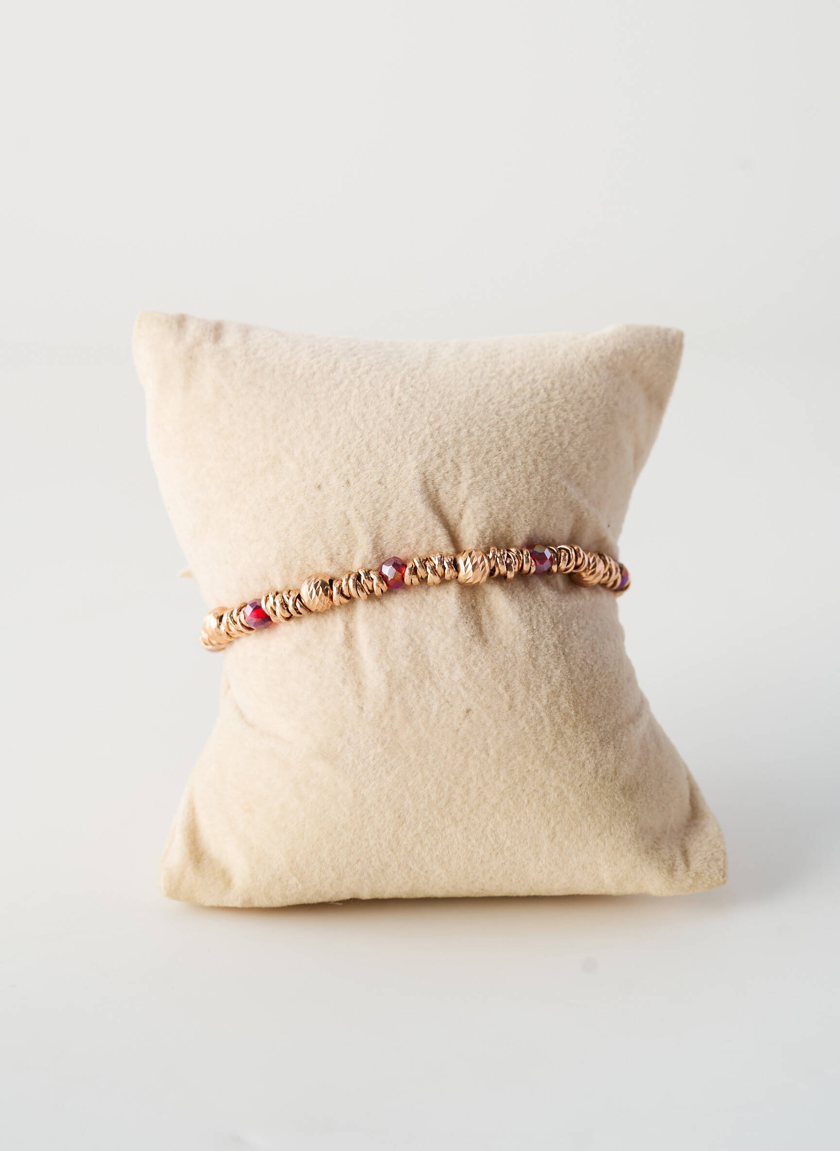 Bracelet matériaux argent rouge ALLAN'S femme