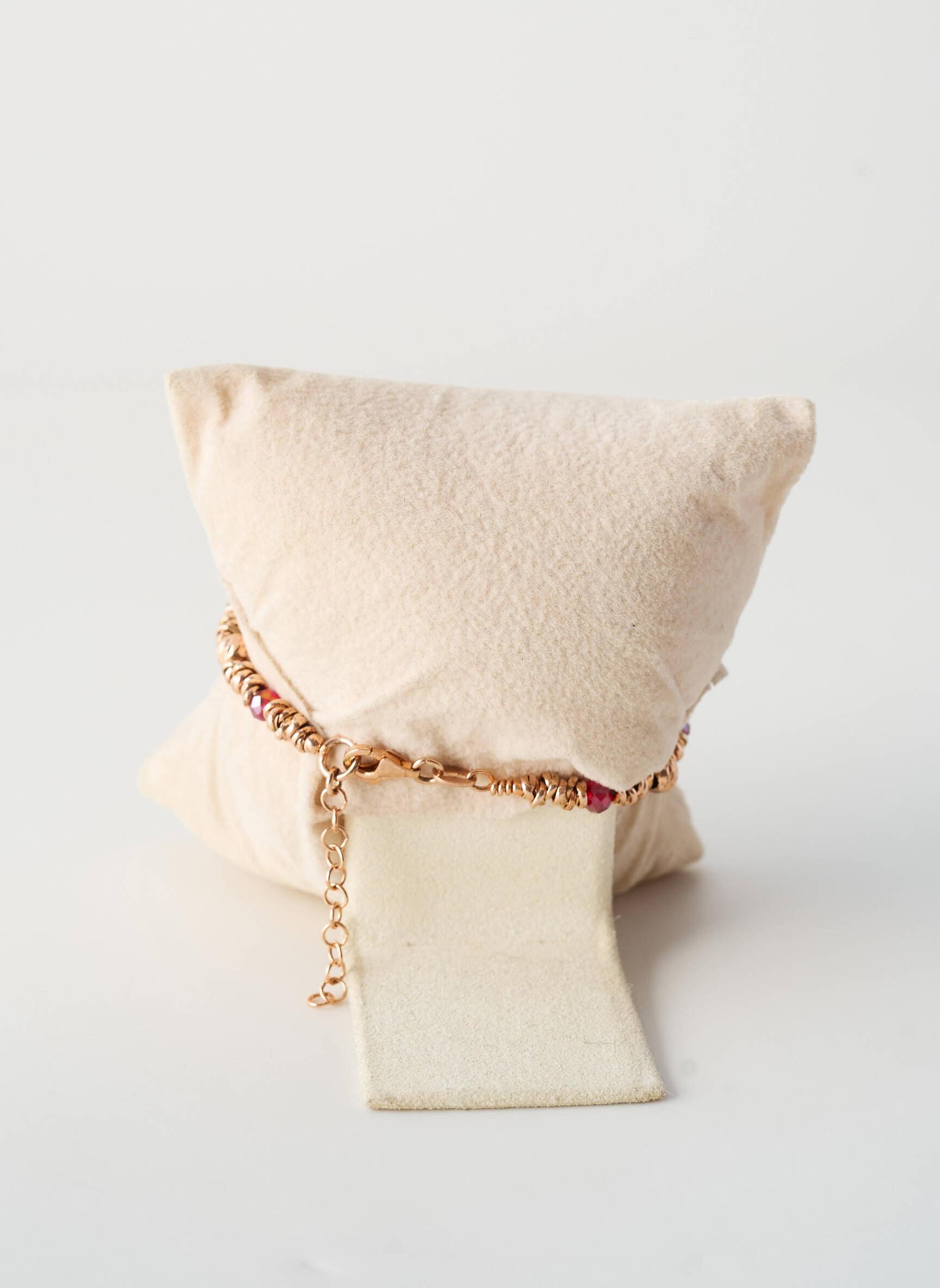 Bracelet matériaux argent rouge ALLAN'S femme