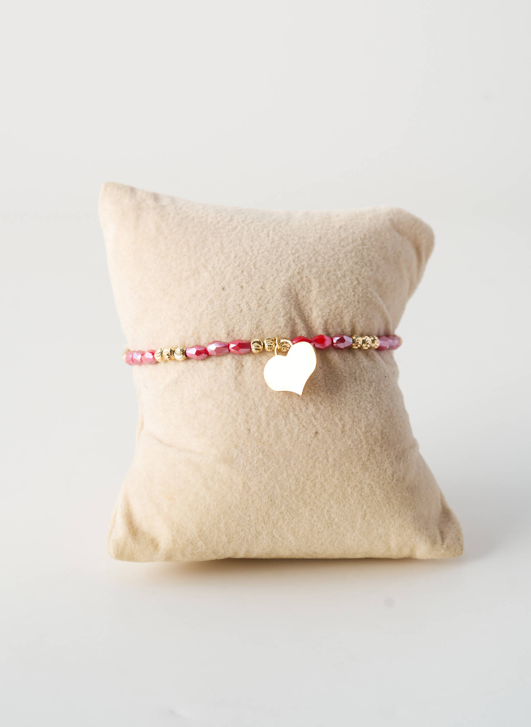 Bracelet matériaux argent rouge ALLAN'S femme