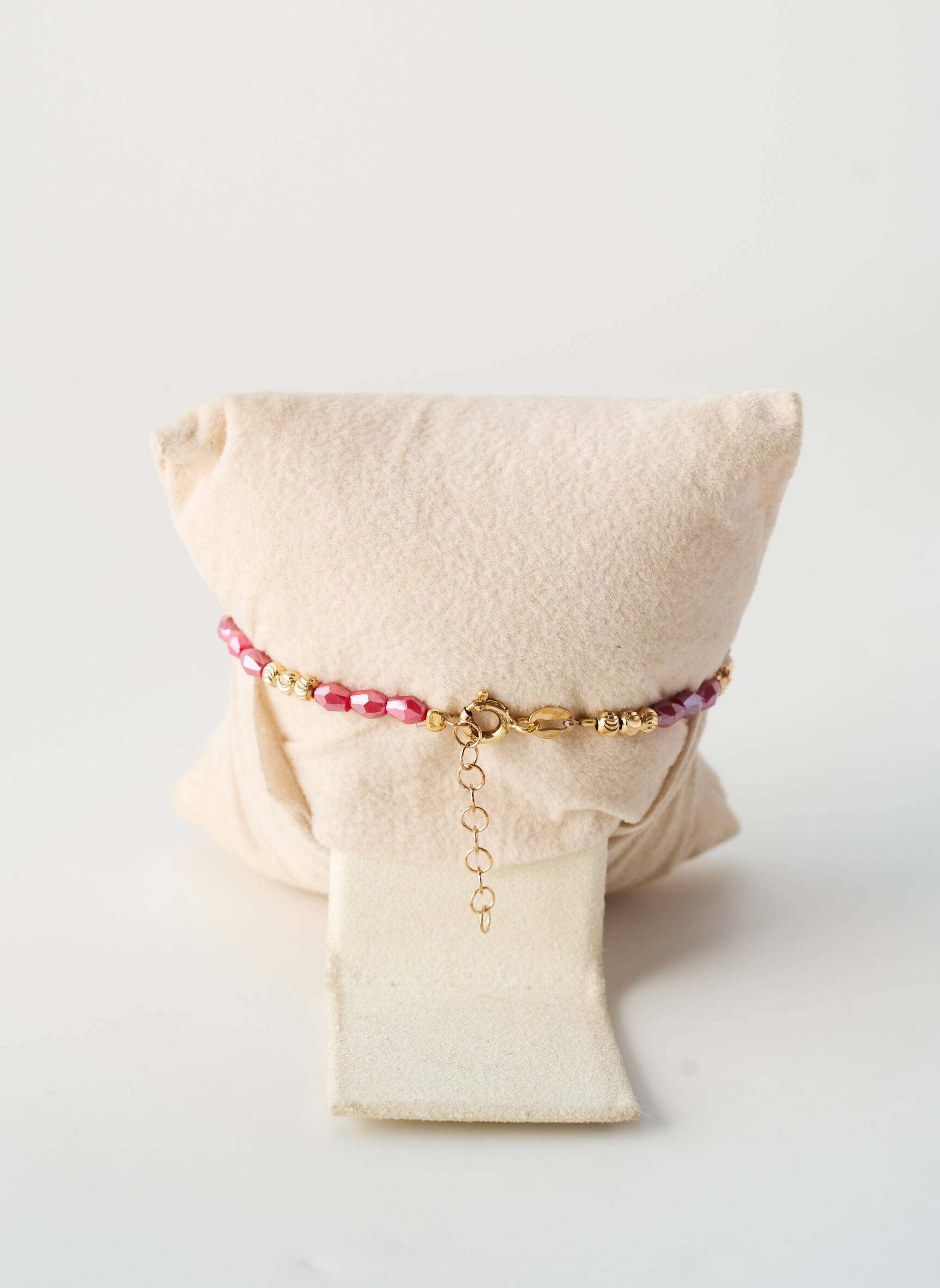 Bracelet matériaux argent rouge ALLAN'S femme