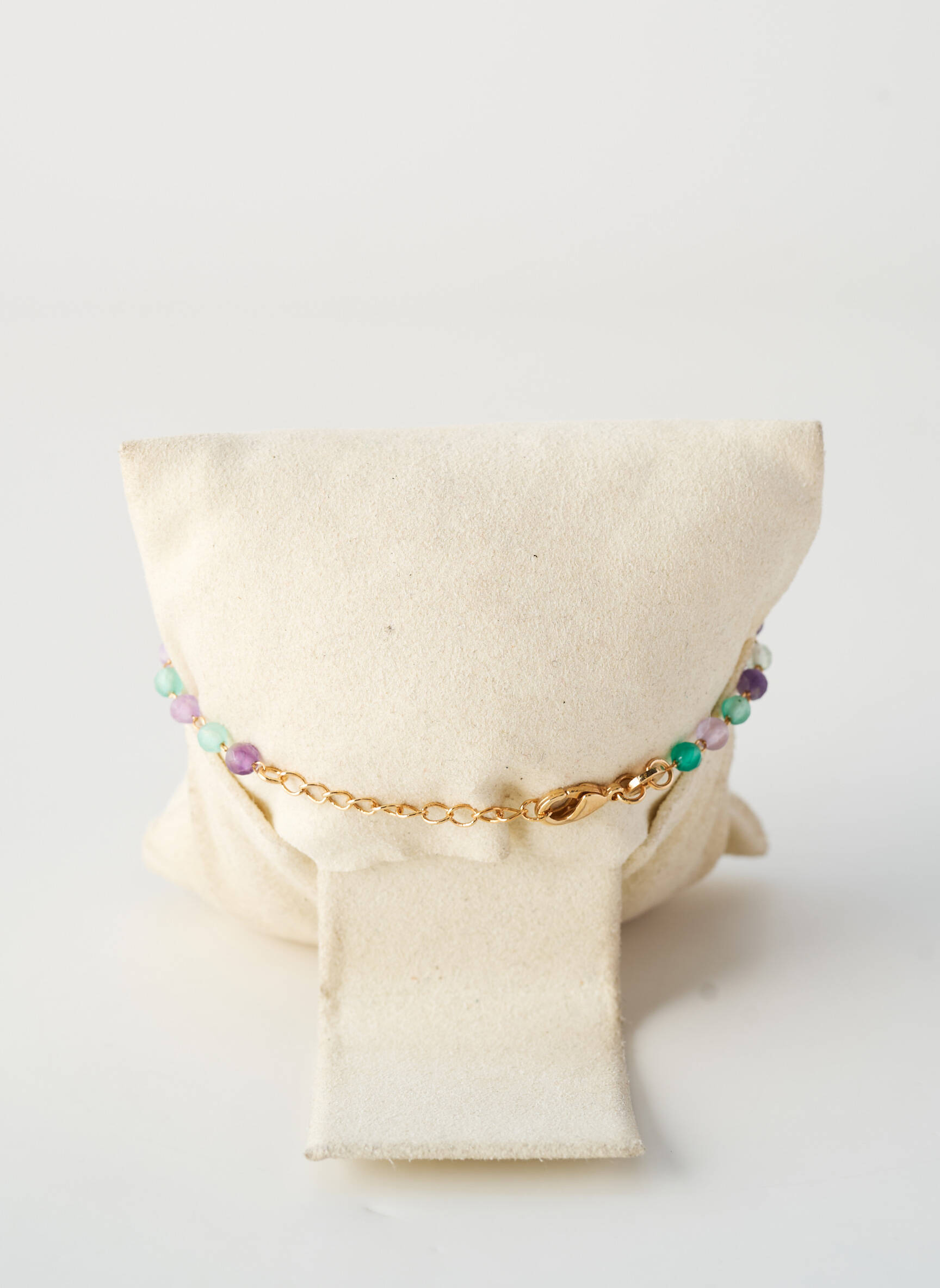 Bracelet matériaux plaqué or violet COQUE DE NACRE femme