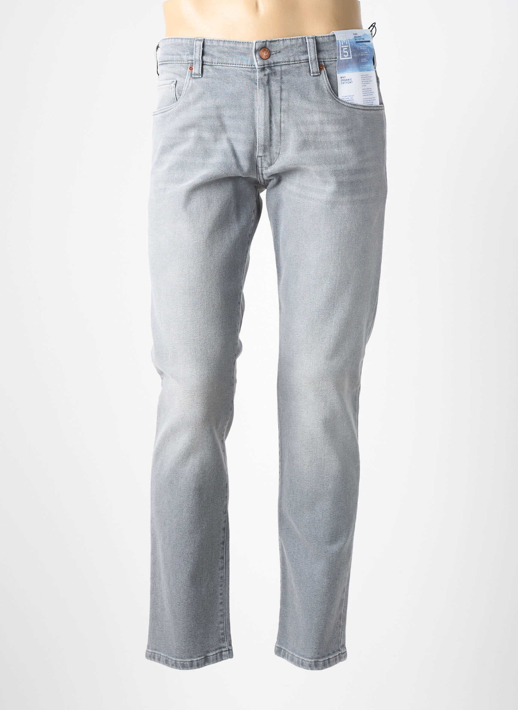 Jeans coupe slim bio taille normale gris M5 BY MEYER homme