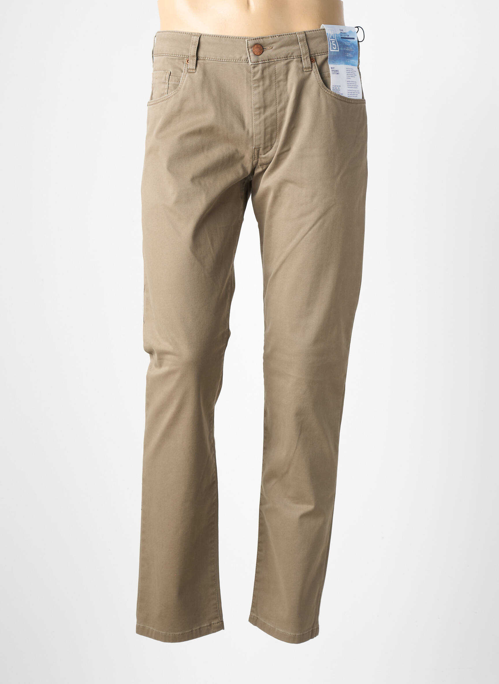 Pantalon slim tissage popeline taille normale vert M5 BY MEYER homme