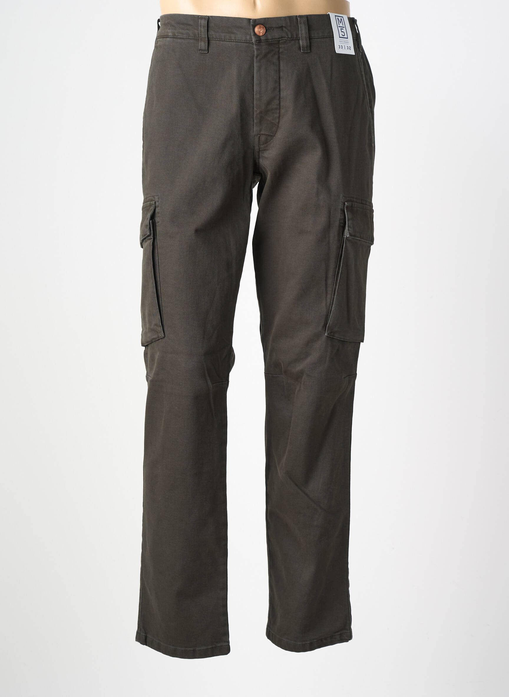 Pantalon cargo bio taille normale gris M5 BY MEYER homme