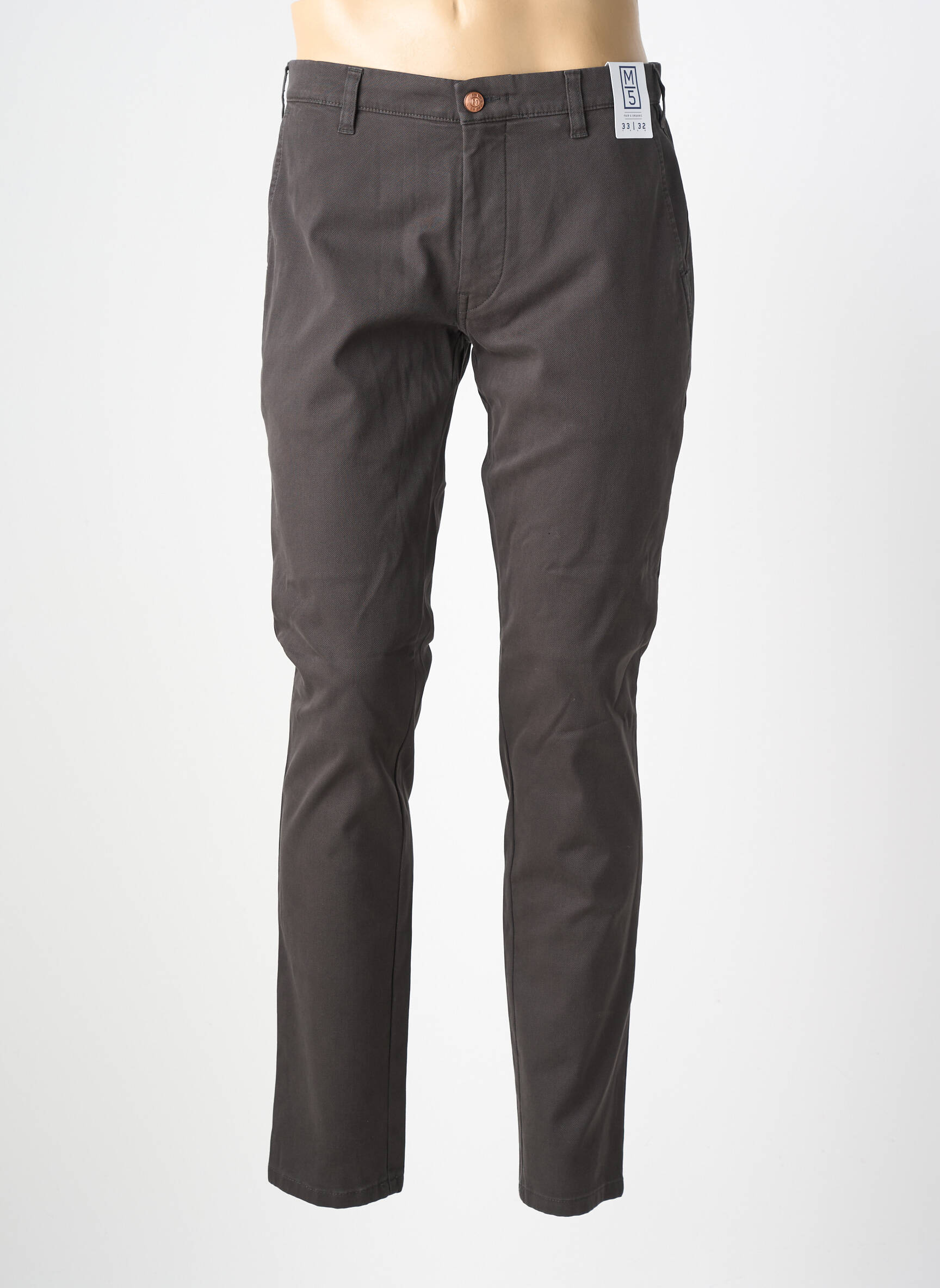 Pantalon chino stretch taille normale gris M5 BY MEYER homme