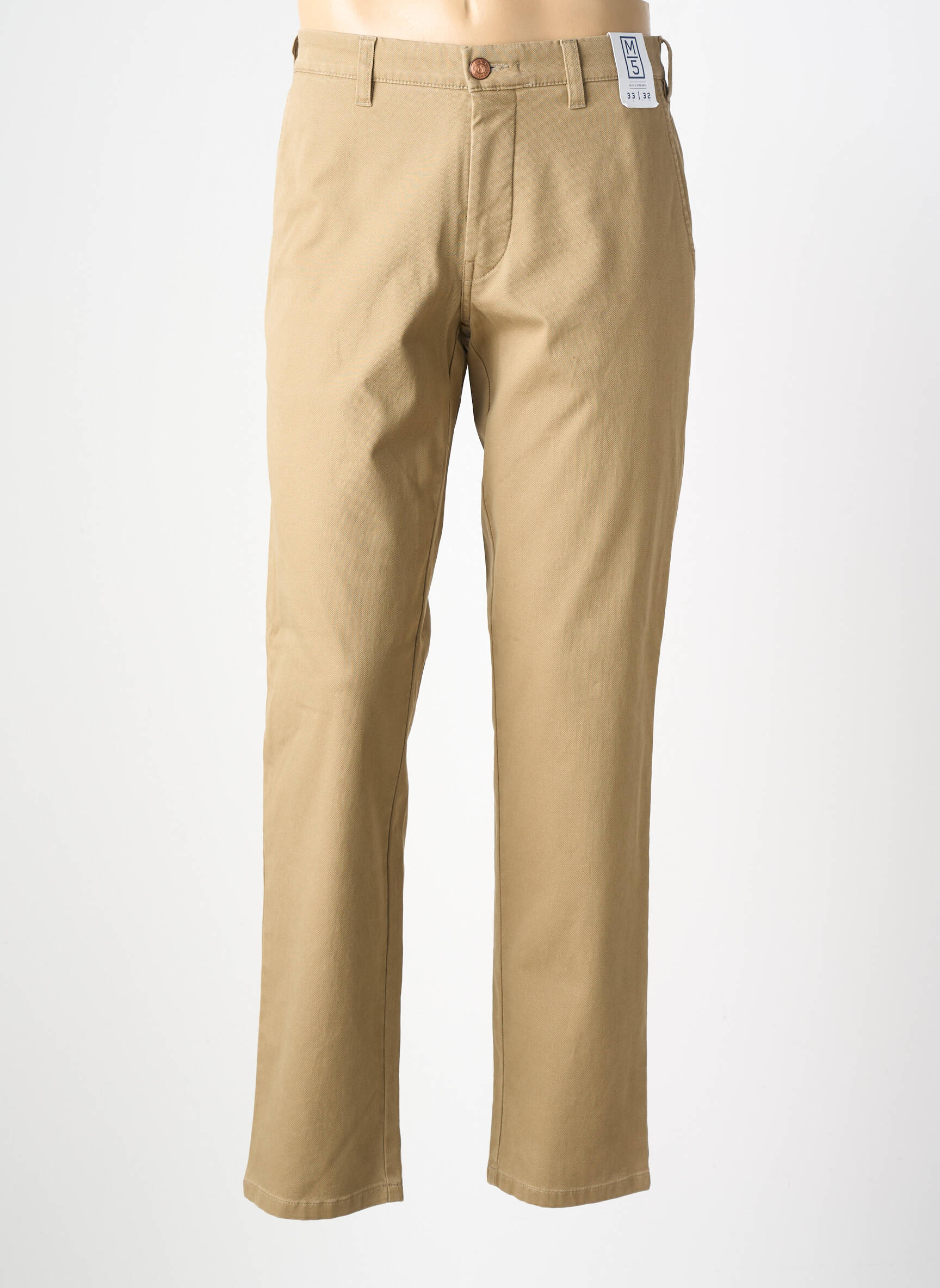 Pantalon chino stretch taille normale beige M5 BY MEYER homme