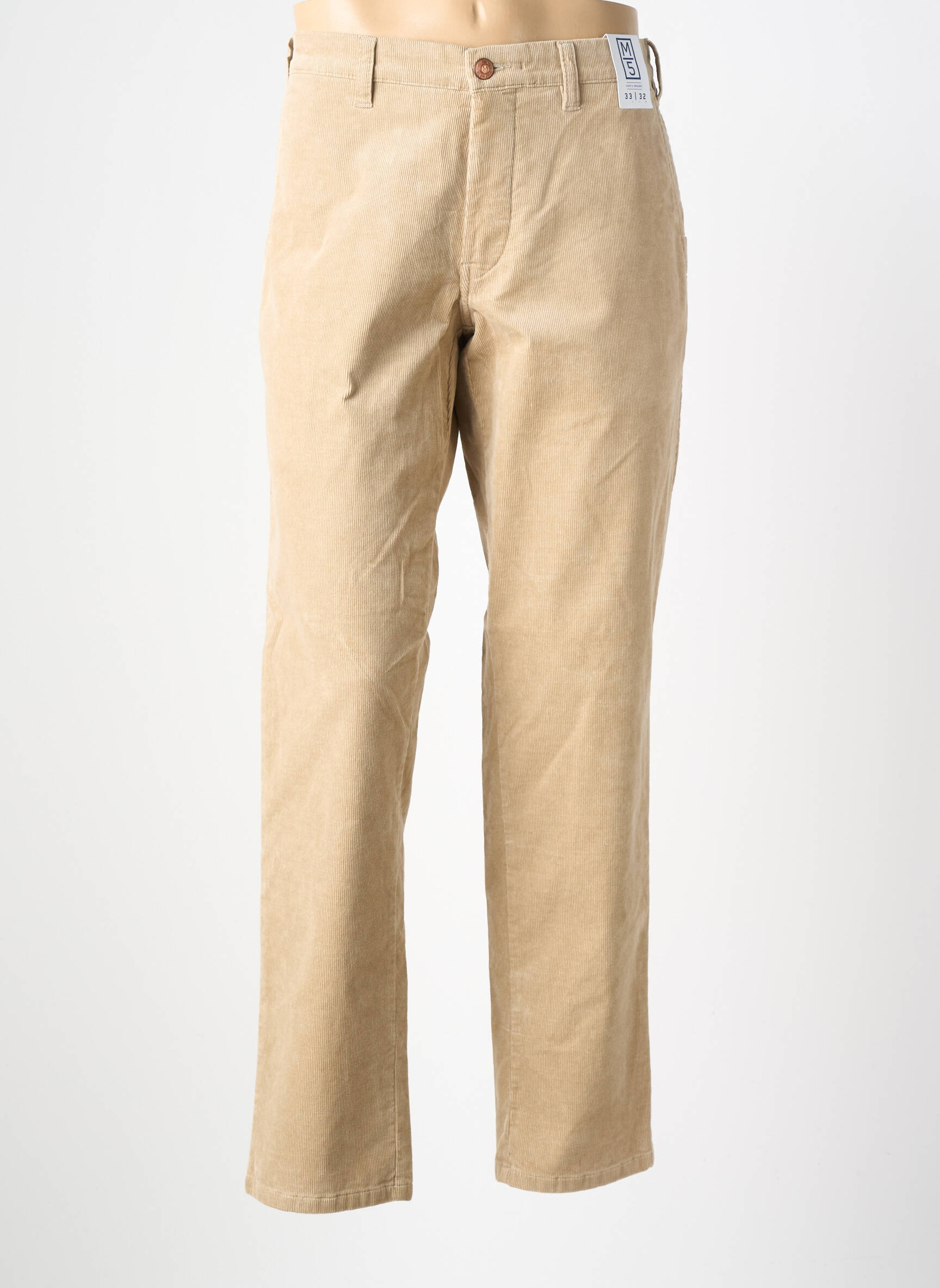 Pantalon chino stretch taille normale beige M5 BY MEYER homme