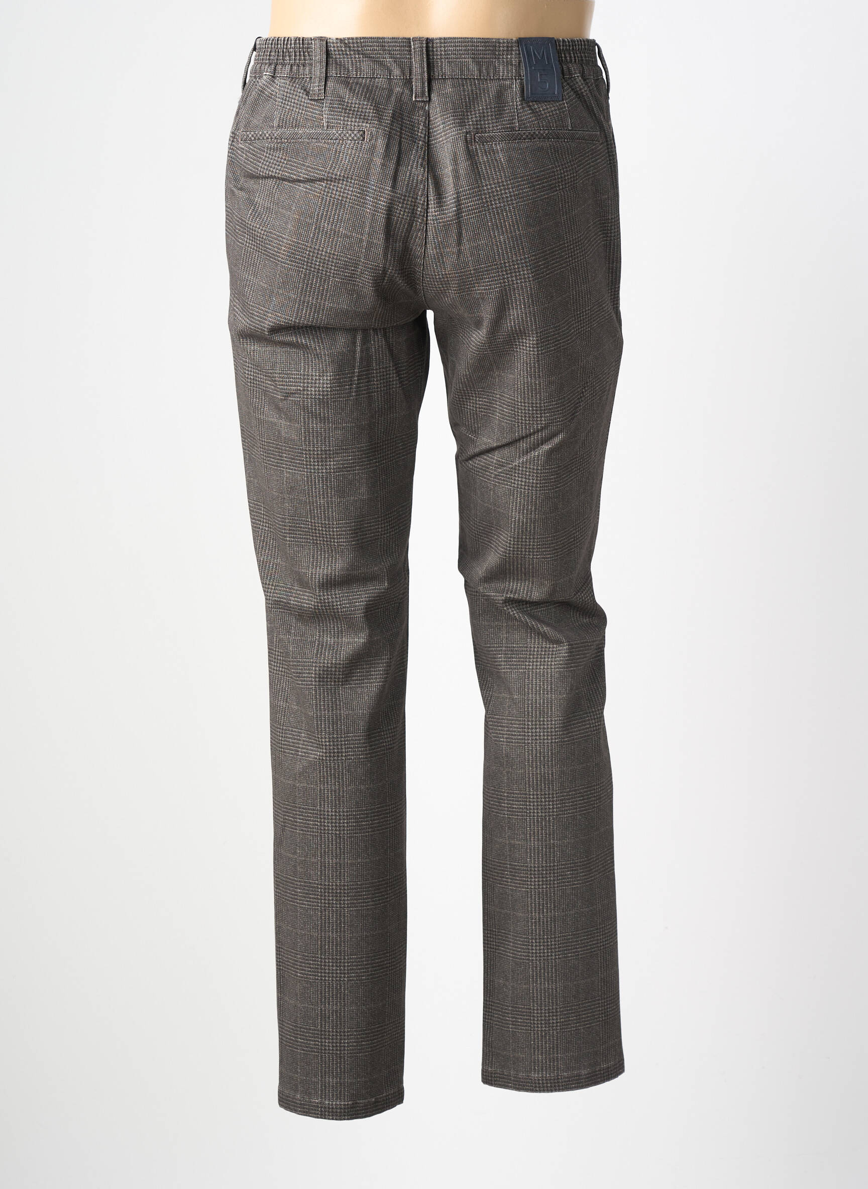 Pantalon chino imprimé imprimé prince de galle taille normale marron M5 BY MEYER homme